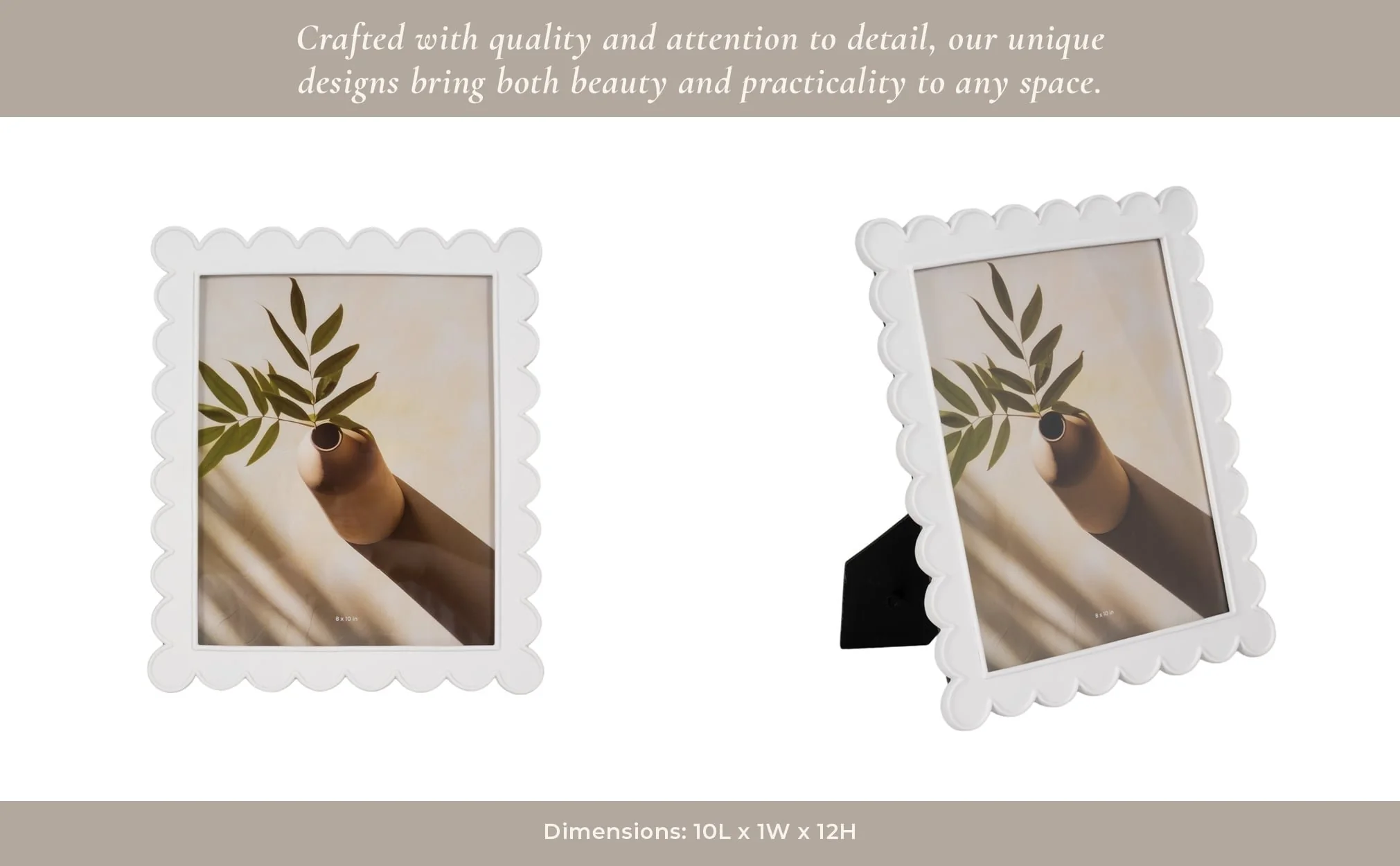 8x10 Scallop Edge Photo Frame, White - Image 11