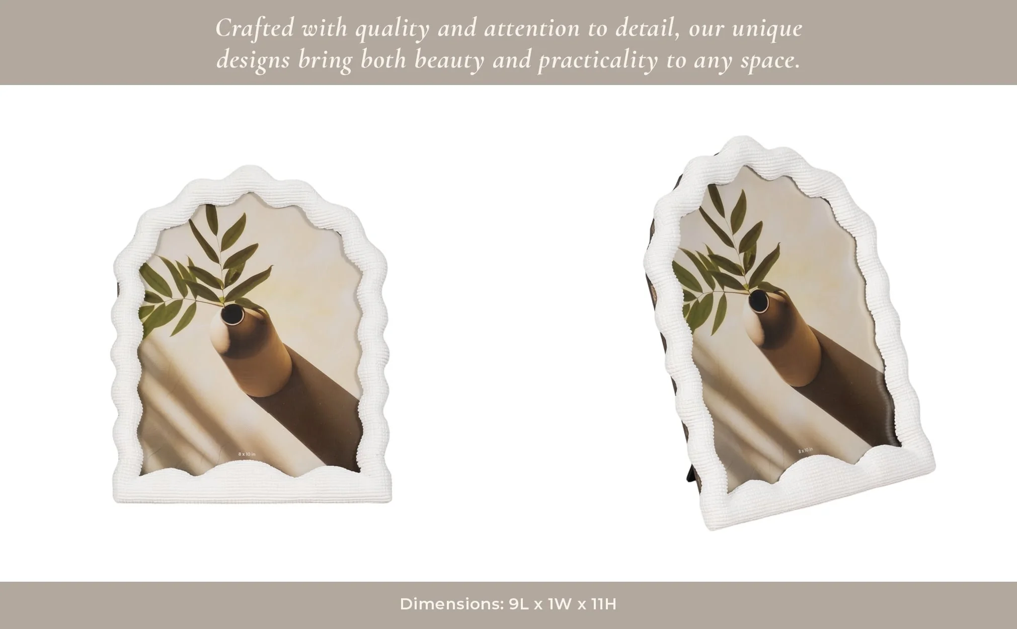 8x10 Wavy Arch Photo Frame, White - Image 14