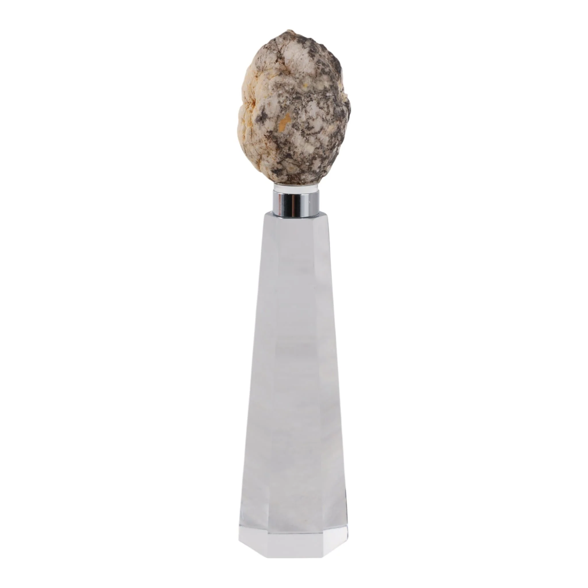 8x2" Agate On Crystal Base, White/clear - Image 4