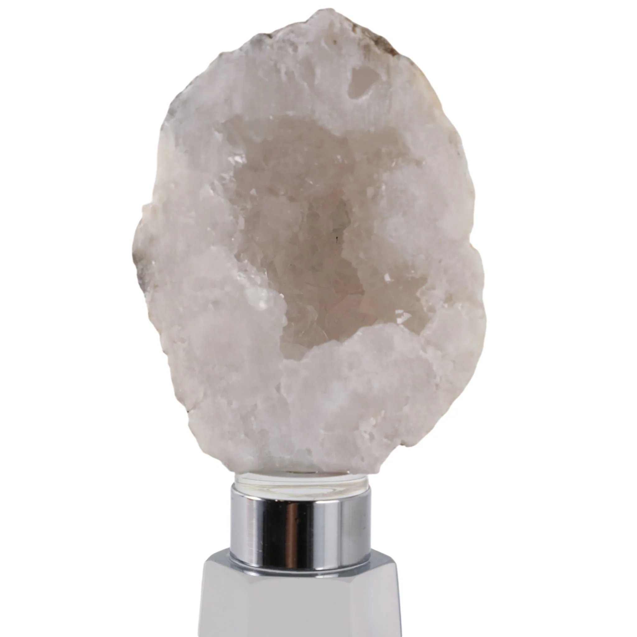 8x2" Agate On Crystal Base, White/clear - Image 5