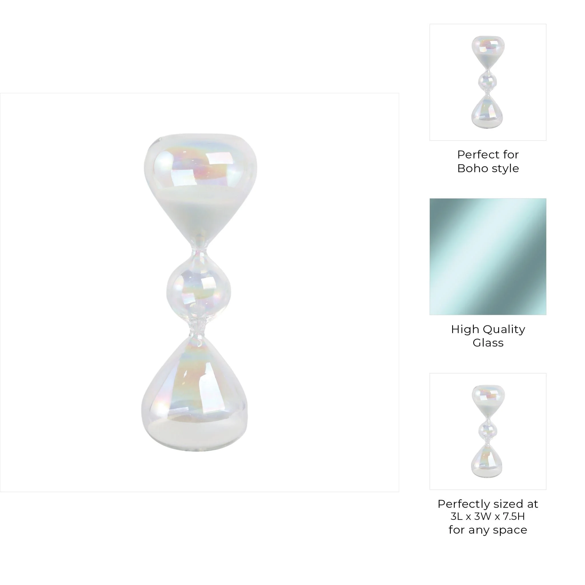 8x3" Glass 10min Bubble Sandtimer, Iridescent - Image 9