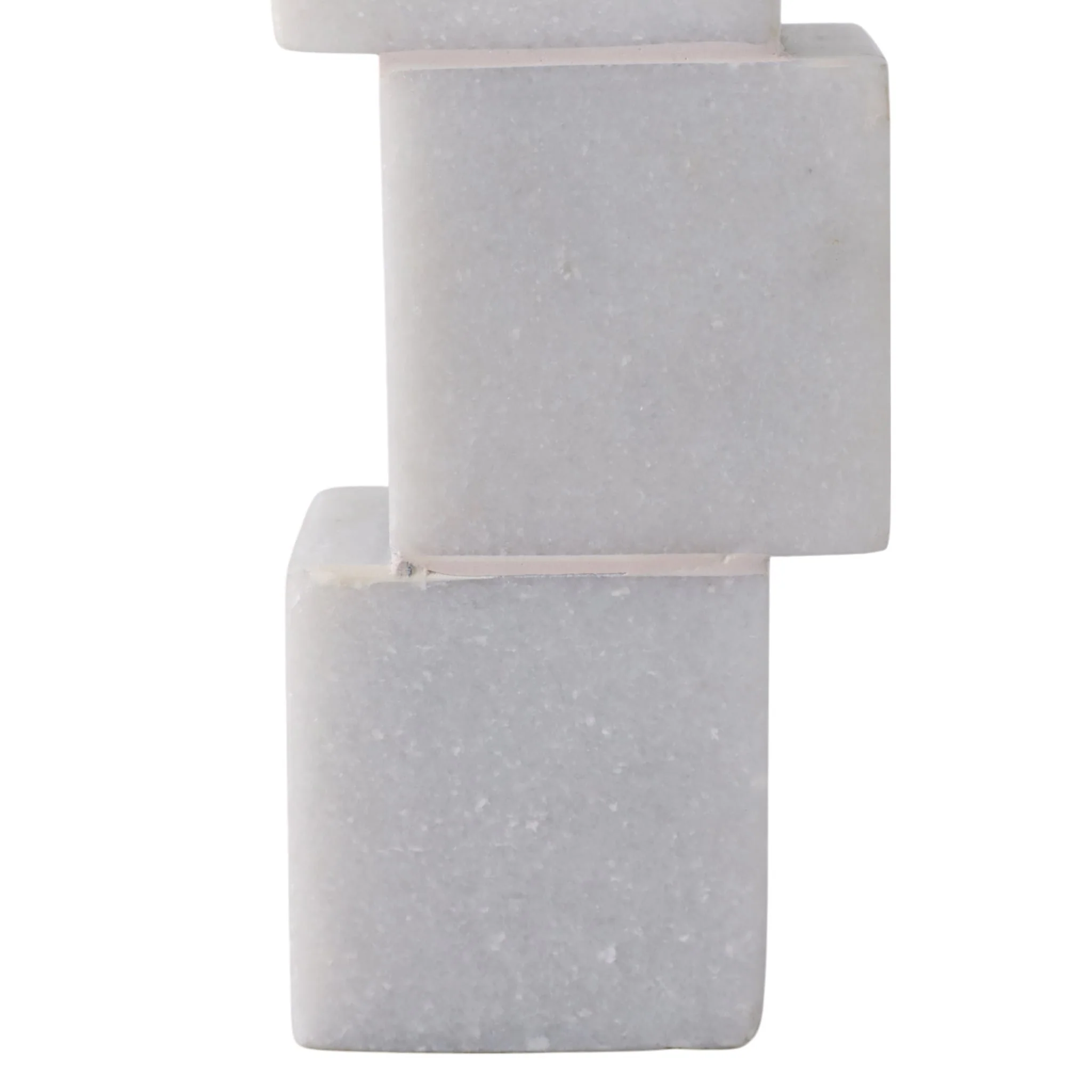 8x3" Stacked Cube Marble Taper Holder, White - Image 5