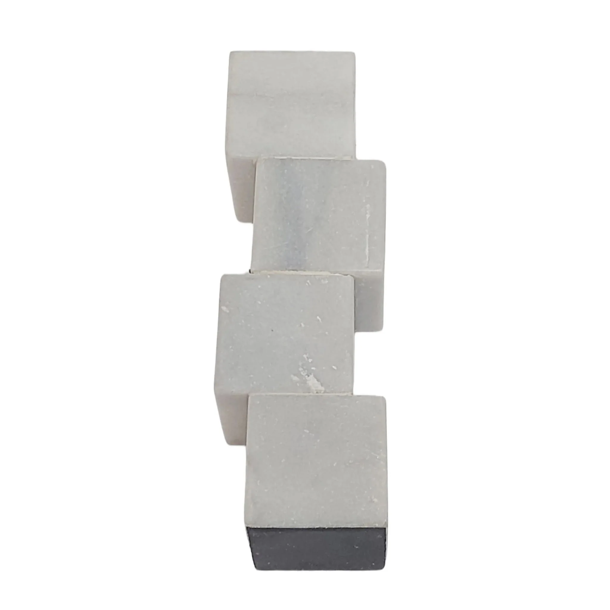 8x3" Stacked Cube Marble Taper Holder, White - Image 8