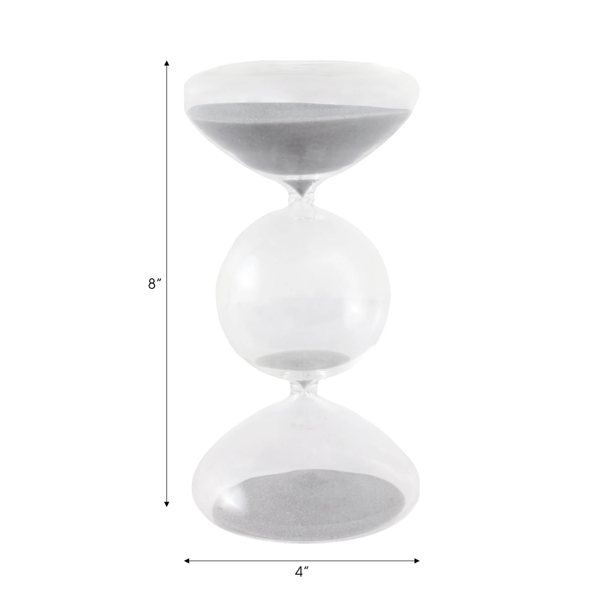 8x4" Glass 30min Large Bubble Sandtimer, Clear - Image 2
