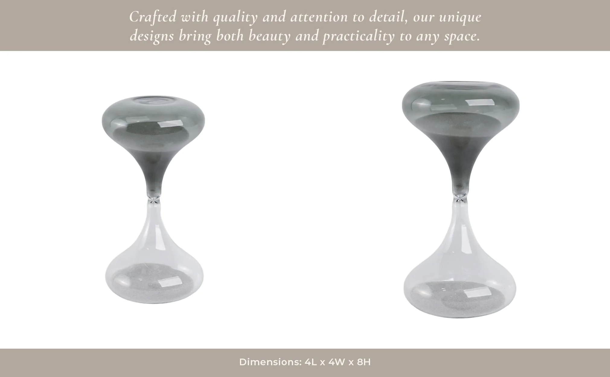 8x4" Glass 30min Modern Sandtimer, Smoke - Image 15