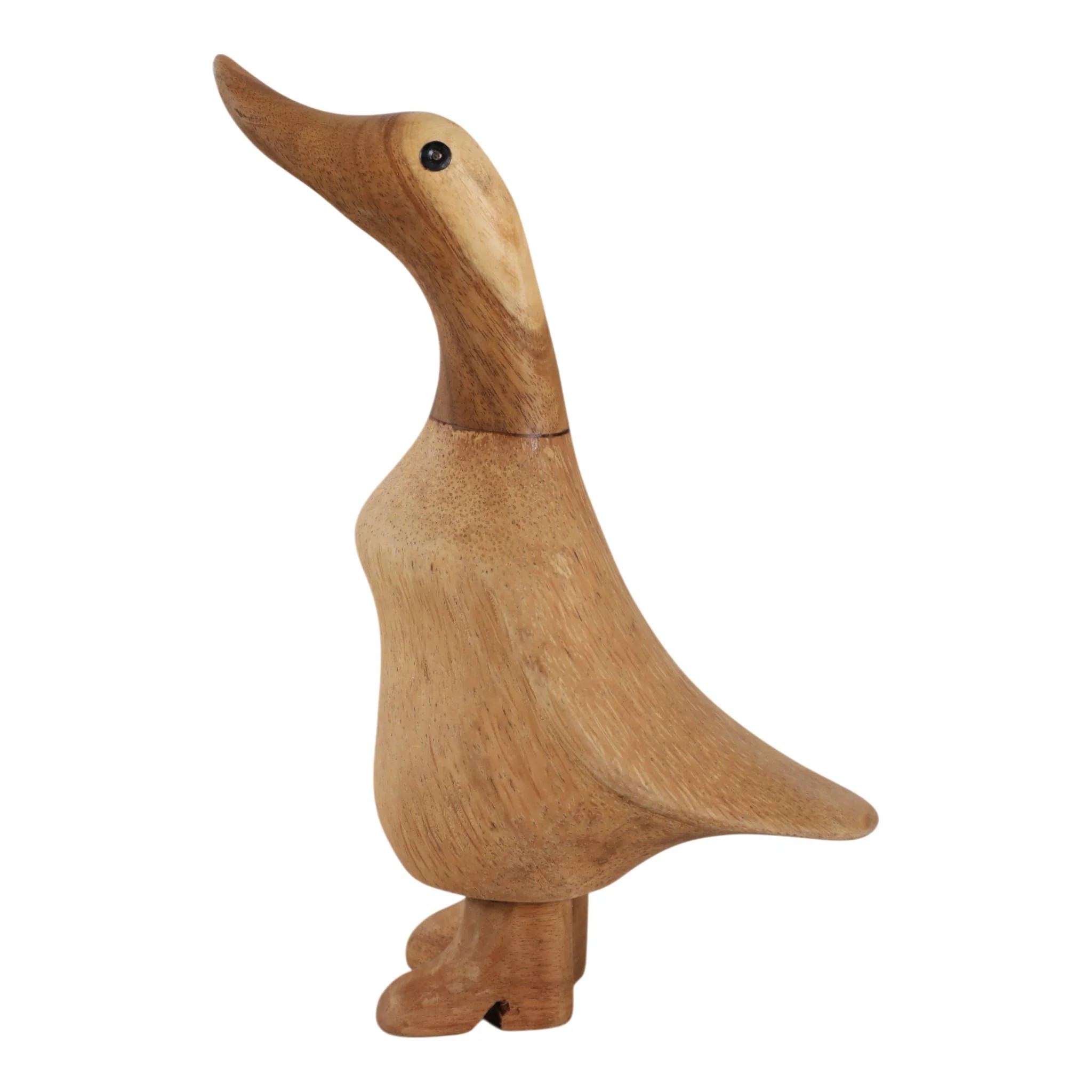8x4" Natural Wood Duck In Boots, Brown - Image 4
