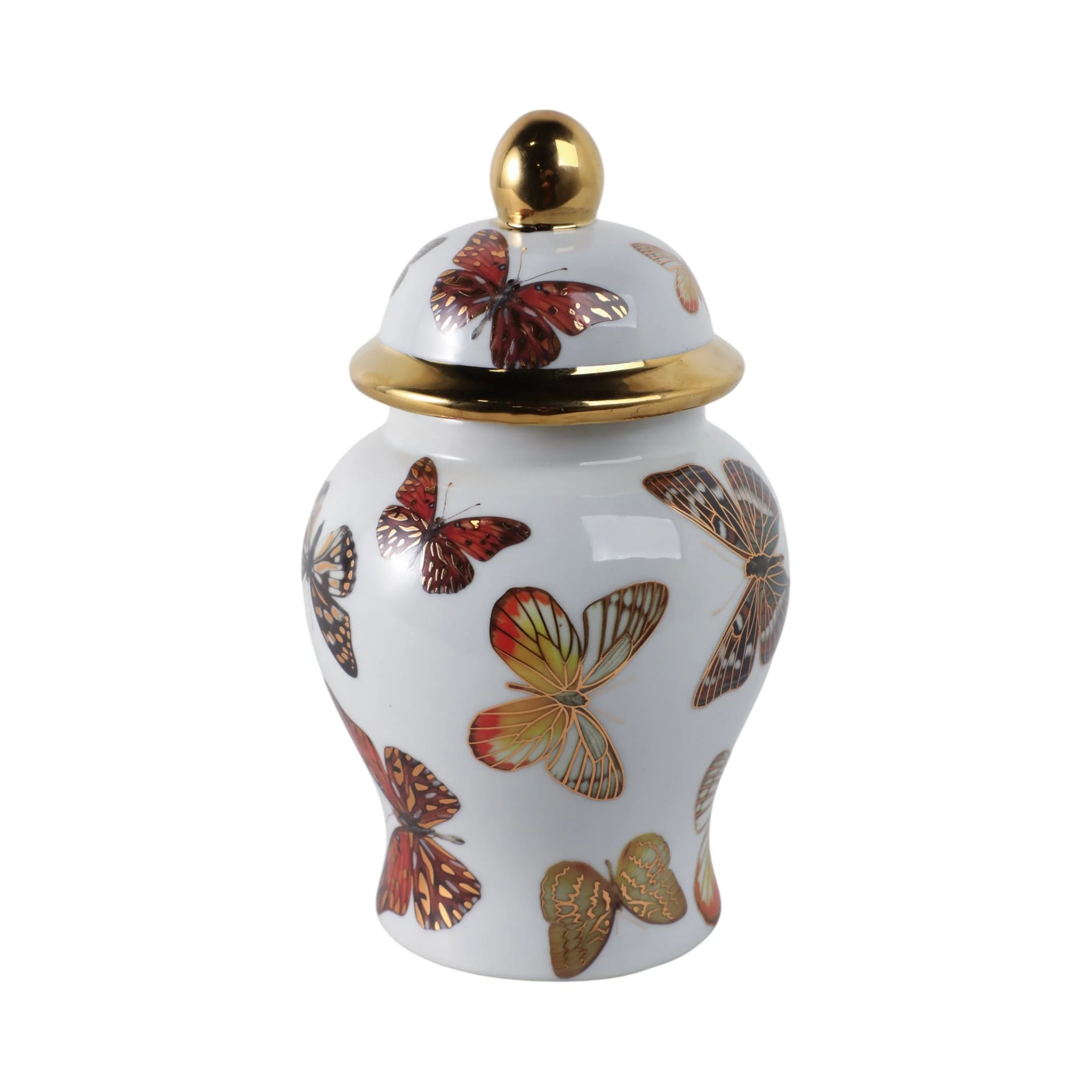 8x5" Butterflies Temple Jar, Multi - Image 4