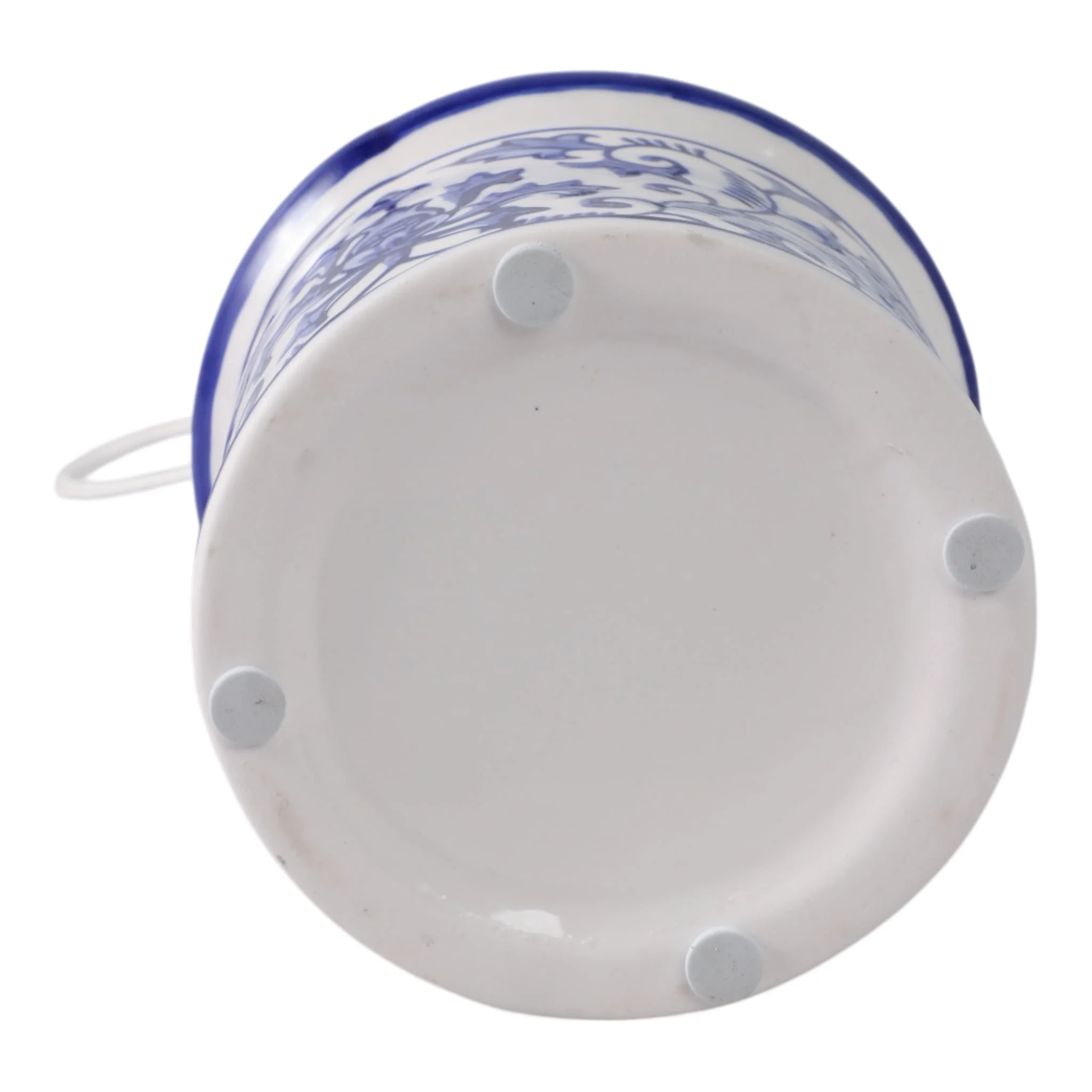 8x5" Chinoiserie Pagoda Bird House, White/blue - Image 7