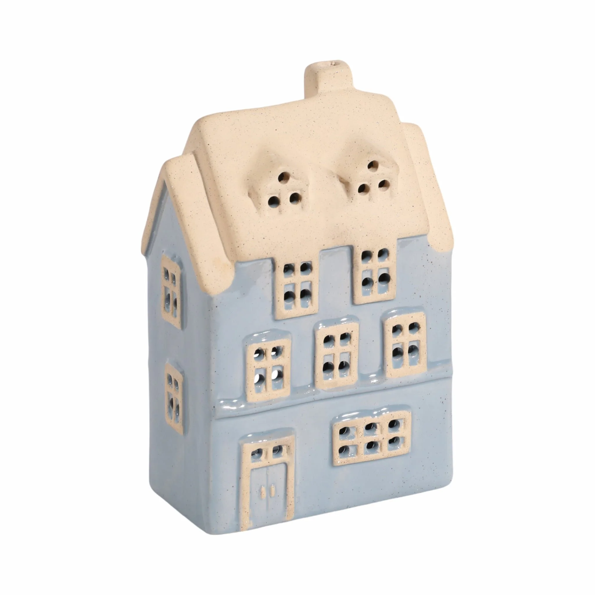 8x5" Homestead House Tealight Holder, Blue - Image 2