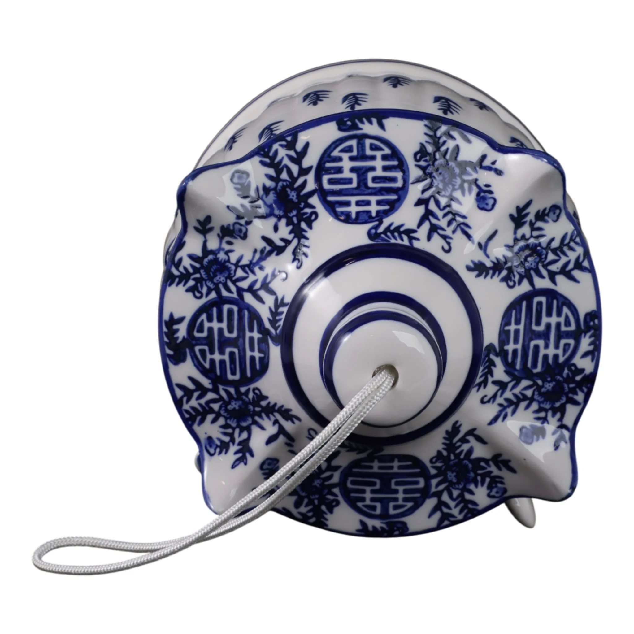8x7" Chinoiserie Large Pagoda Bird House, Wht/blu - Image 6