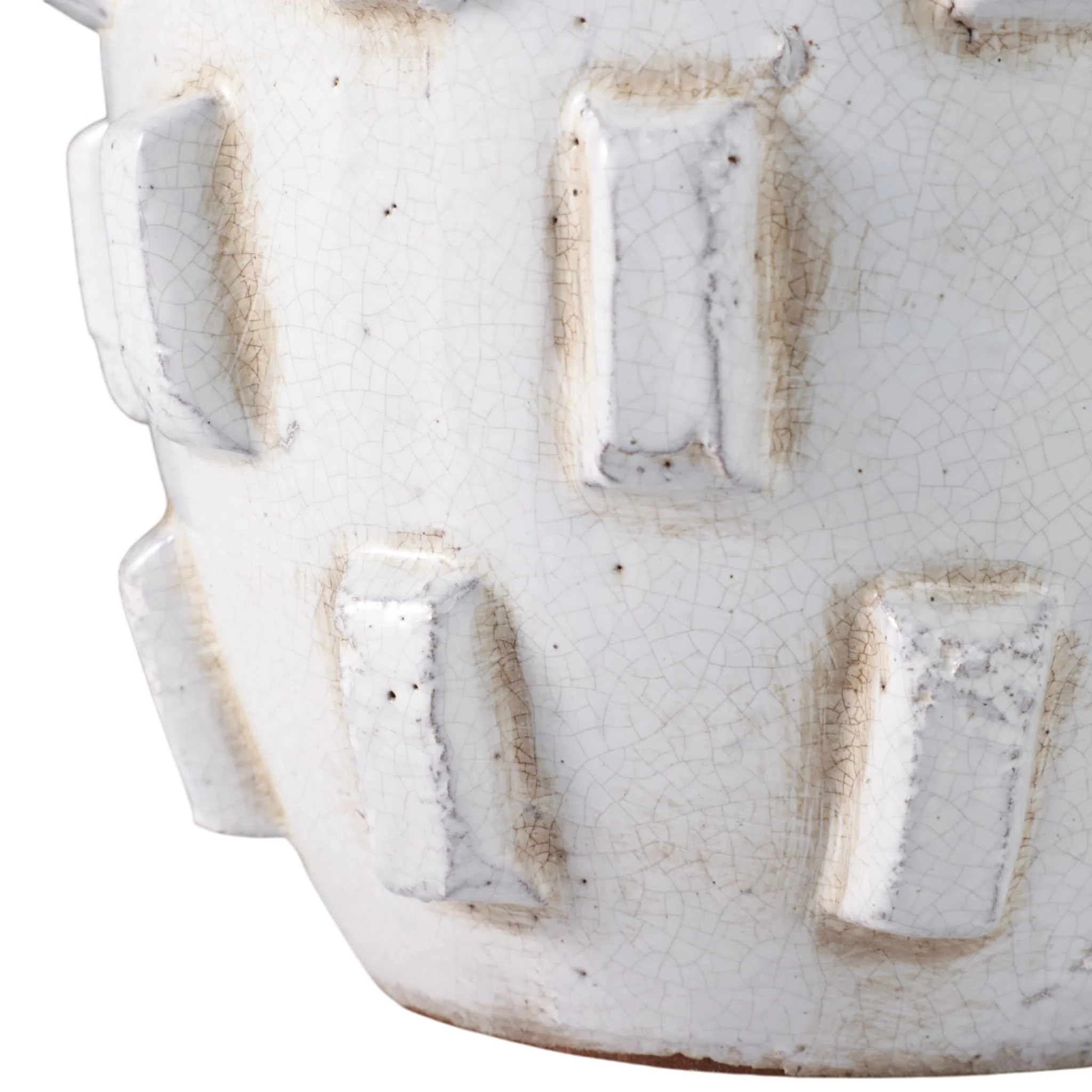 8x7" Sculptural Hobnail Planter, White - Image 4