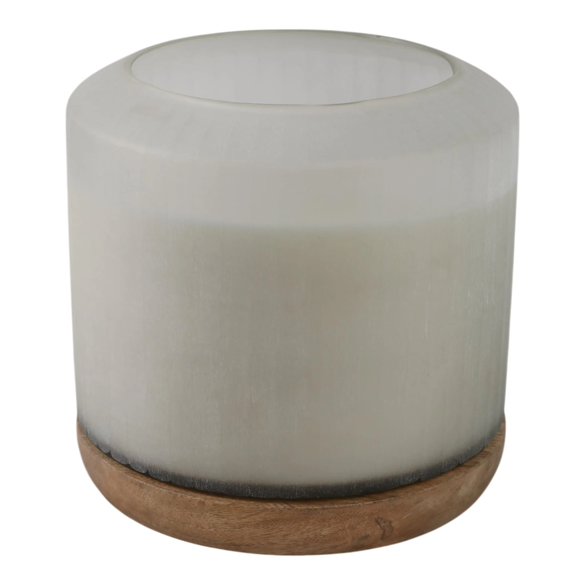 8x8" 105 Oz Starry Sky Wood Base Candle, White/nat - Image 3