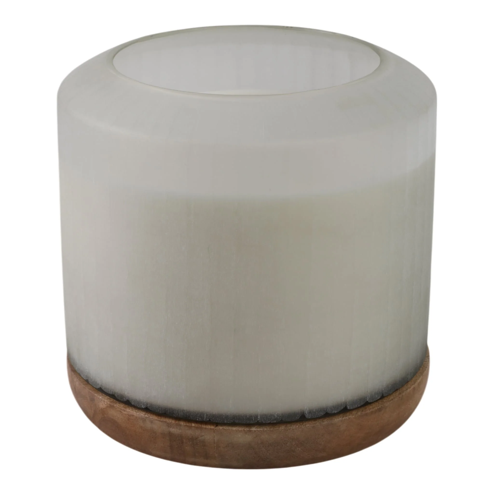 8x8" 105 Oz Starry Sky Wood Base Candle, White/nat - Image 4