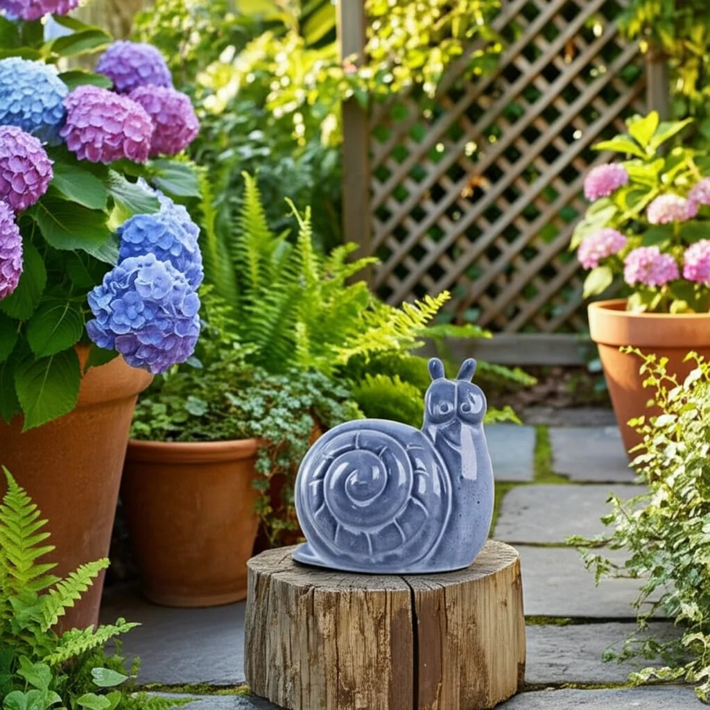 8x8" Garden Snail Reactive Finish, Blue - Image 11