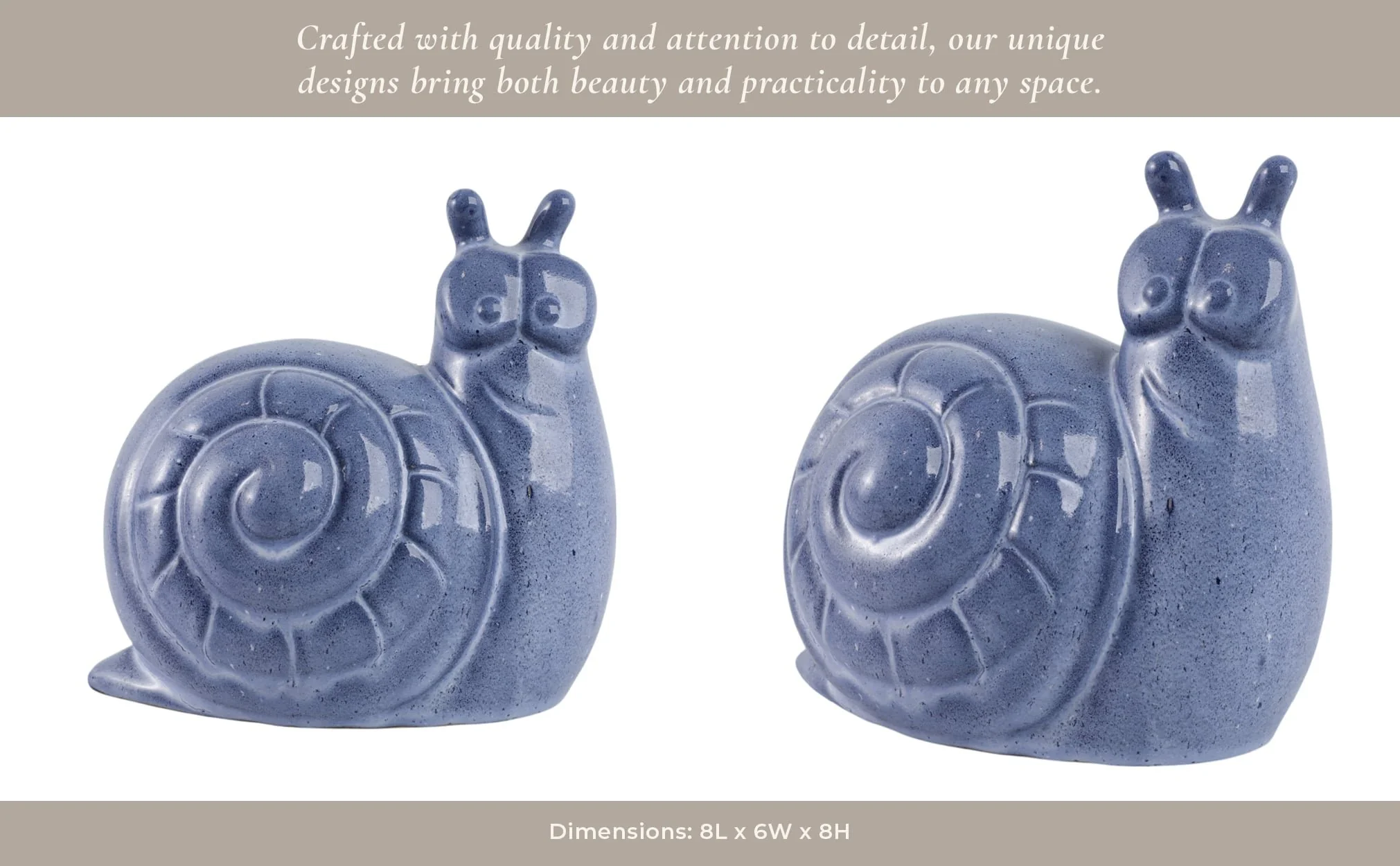 8x8" Garden Snail Reactive Finish, Blue - Image 12