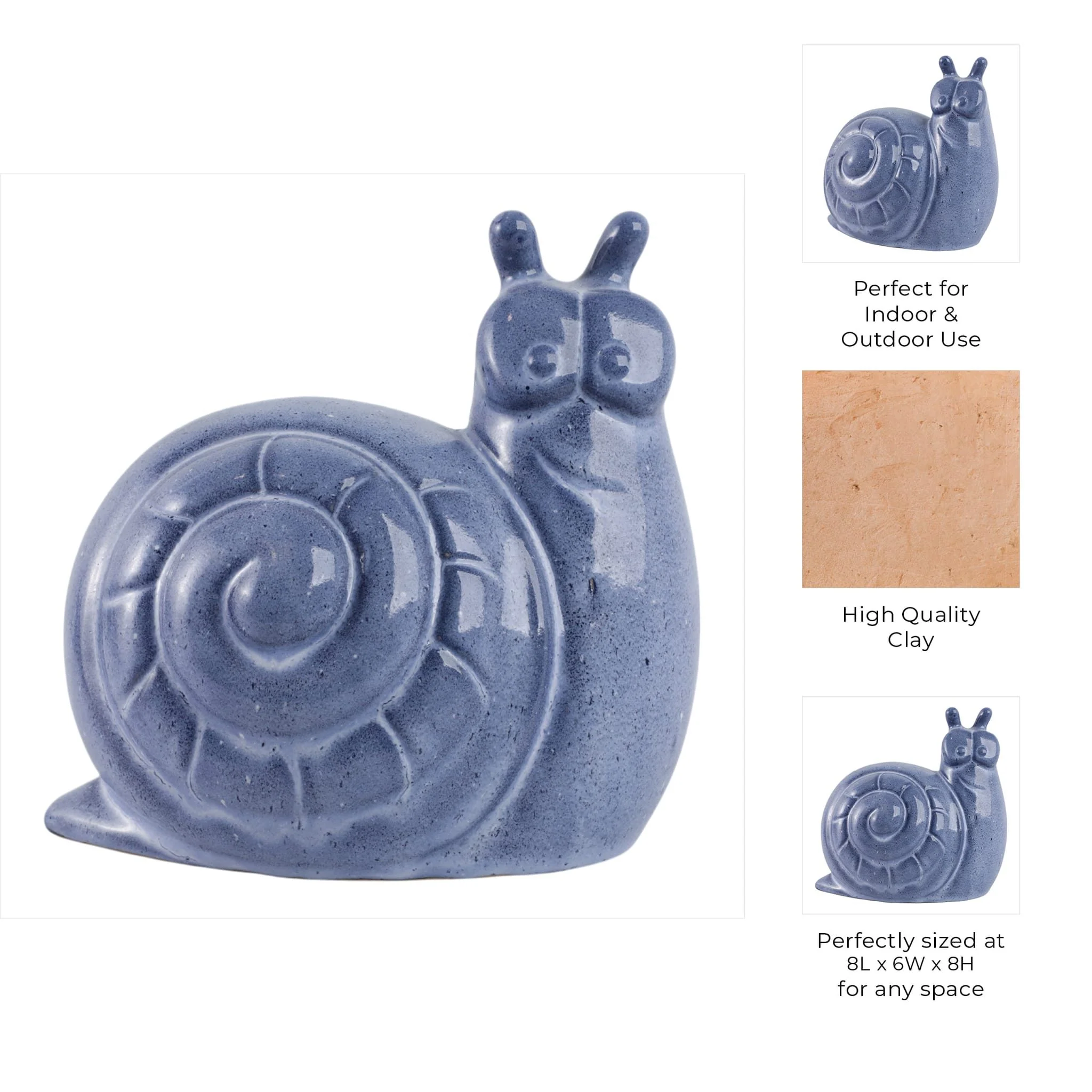 8x8" Garden Snail Reactive Finish, Blue - Image 9