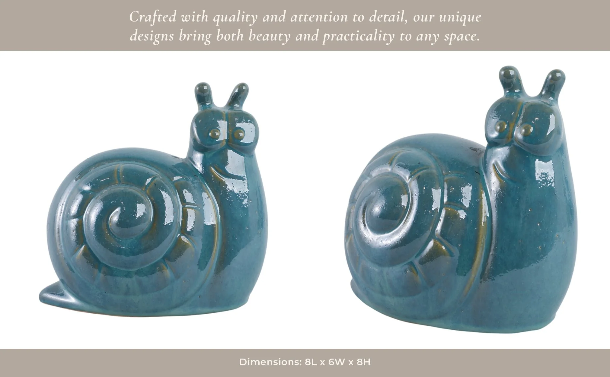 8x8" Garden Snail Reactive Finish, Jade - Image 13