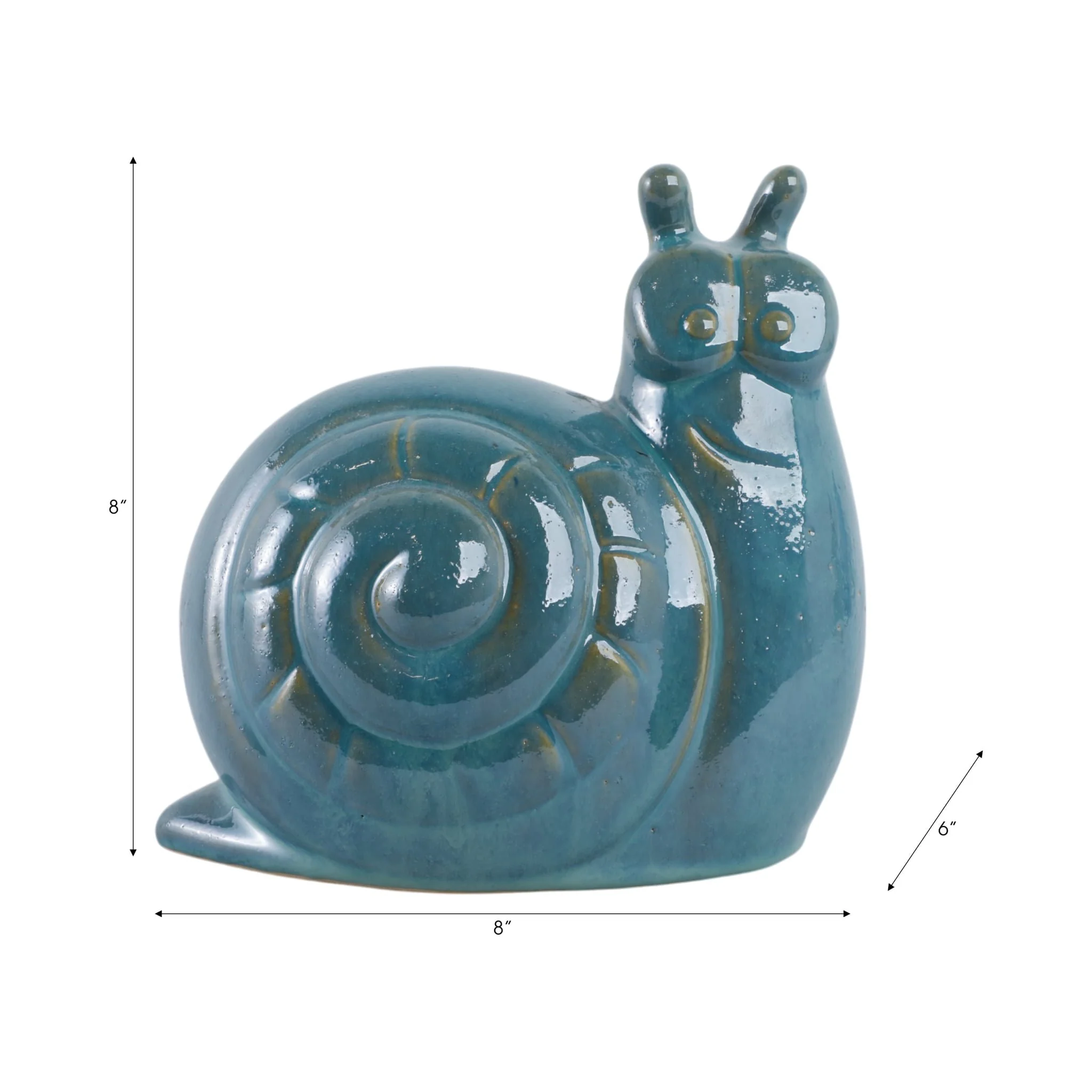 8x8" Garden Snail Reactive Finish, Jade - Image 8