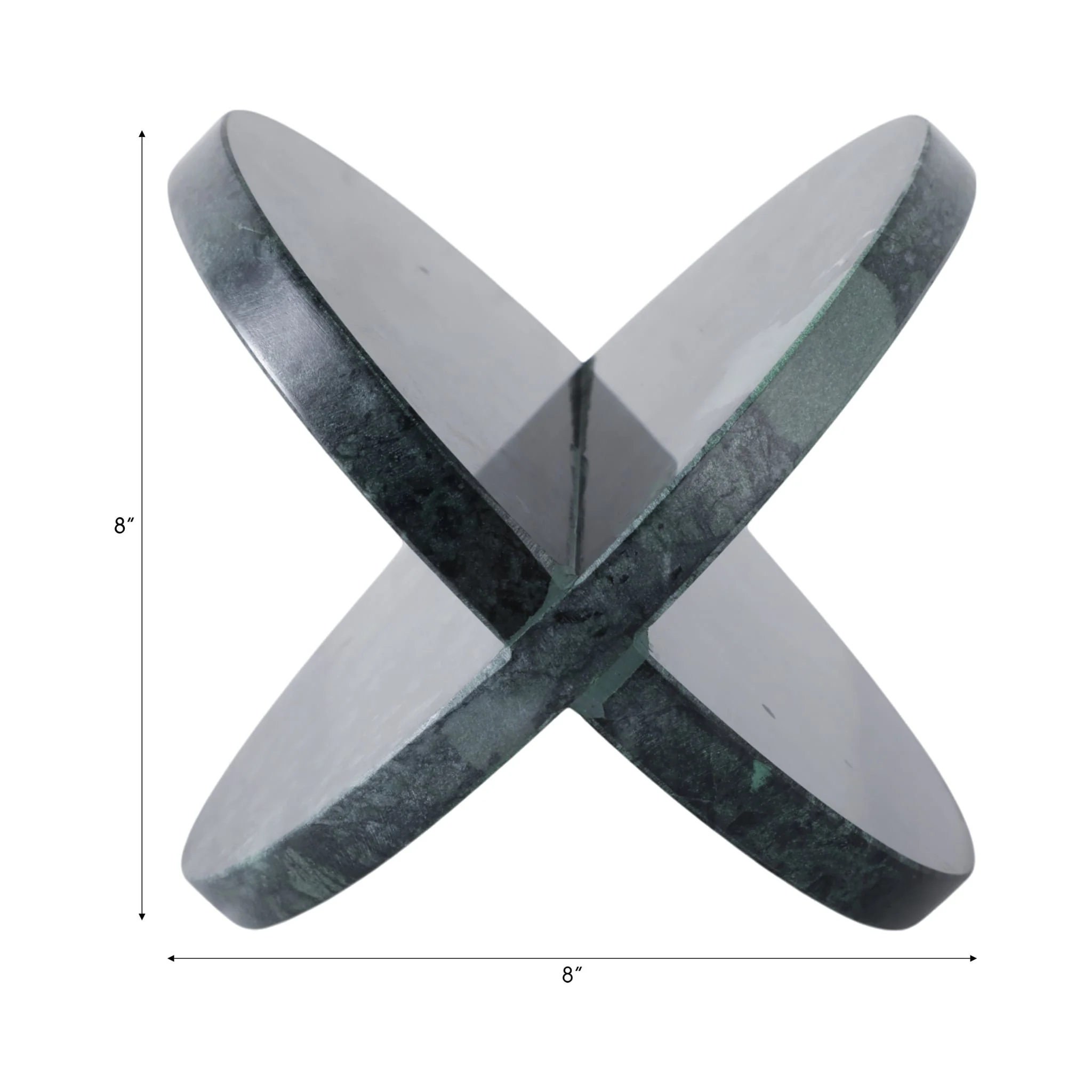 8x8" Marble Geo Object, Green - Image 8