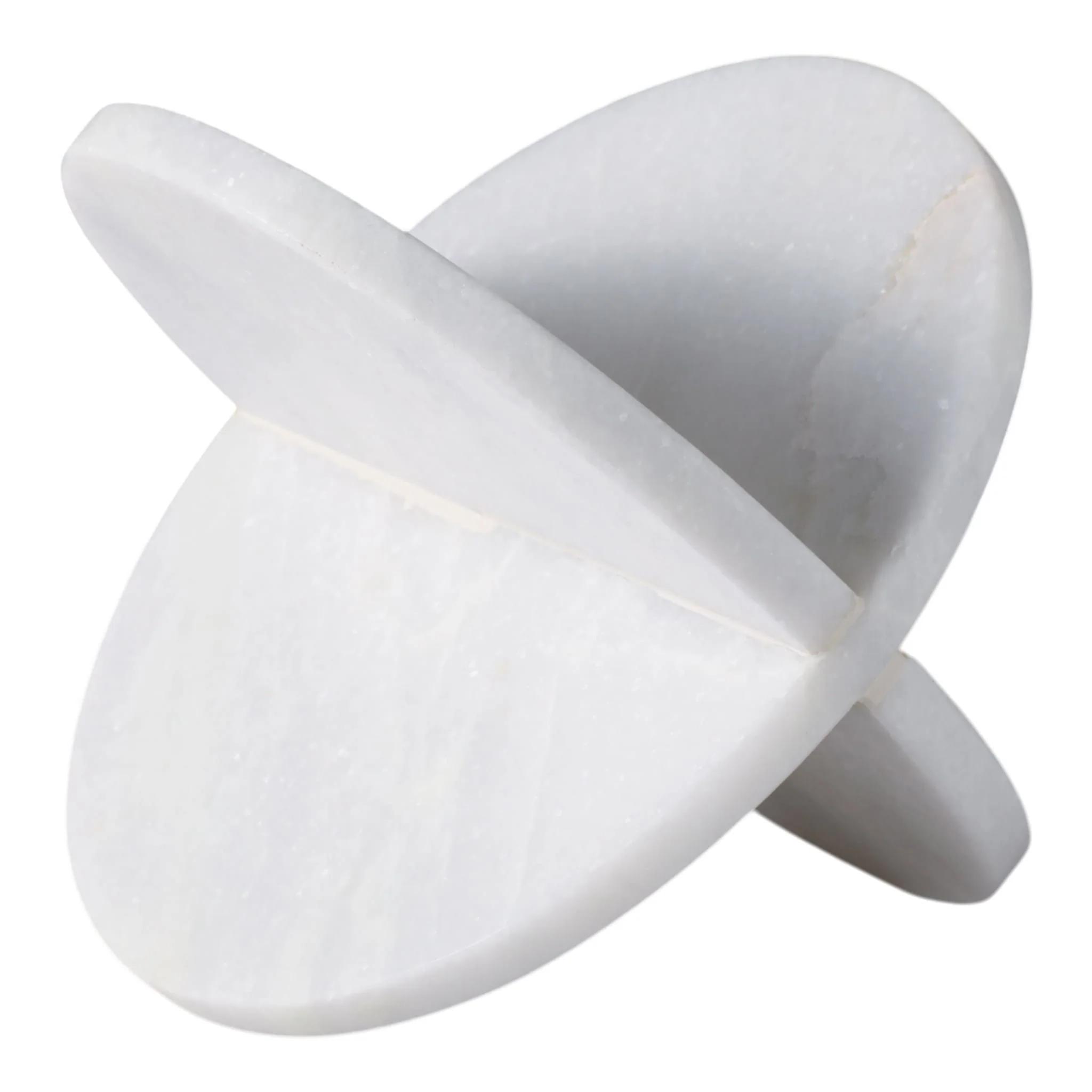 8x8" Marble Geo Object, White - Image 2