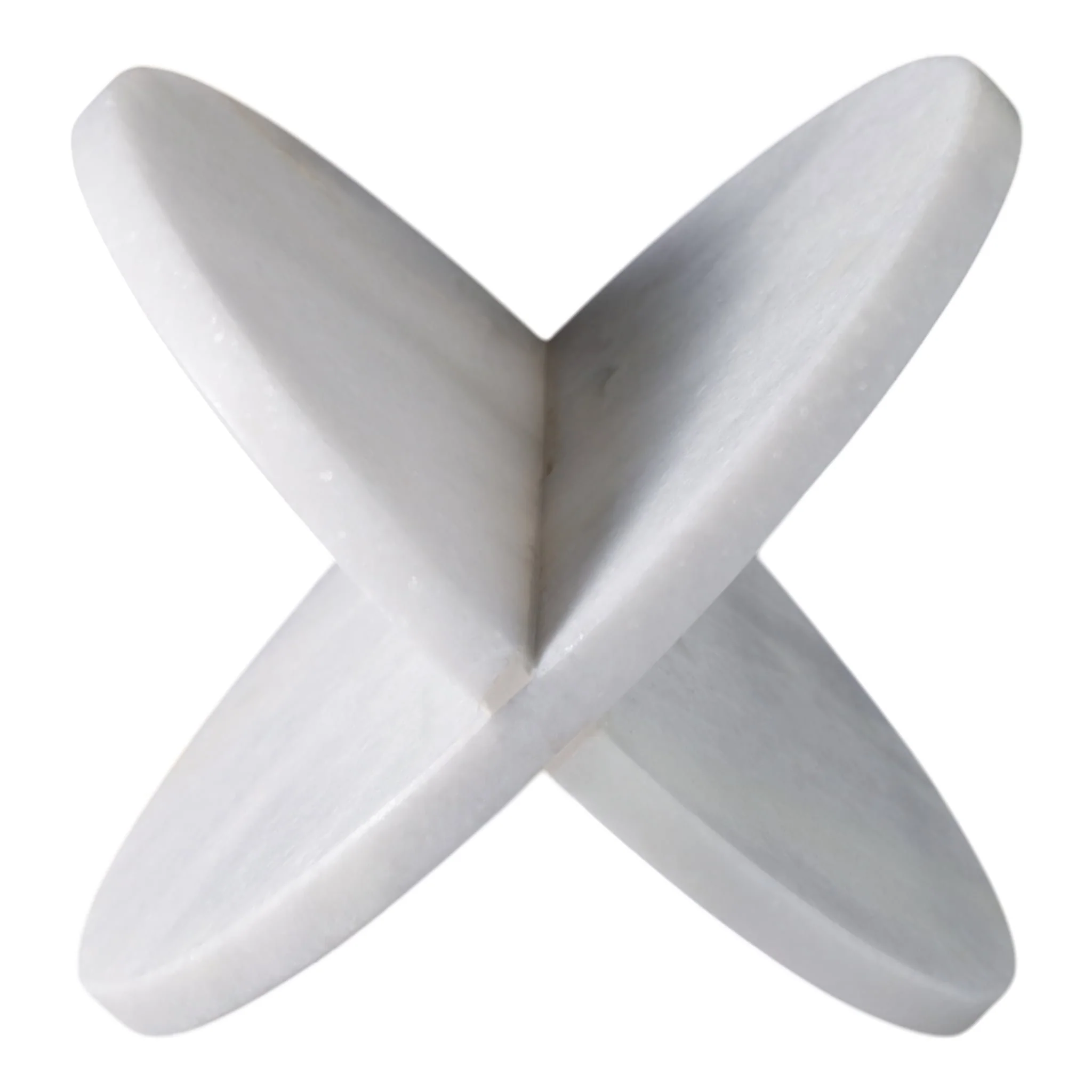 8x8" Marble Geo Object, White - Image 4