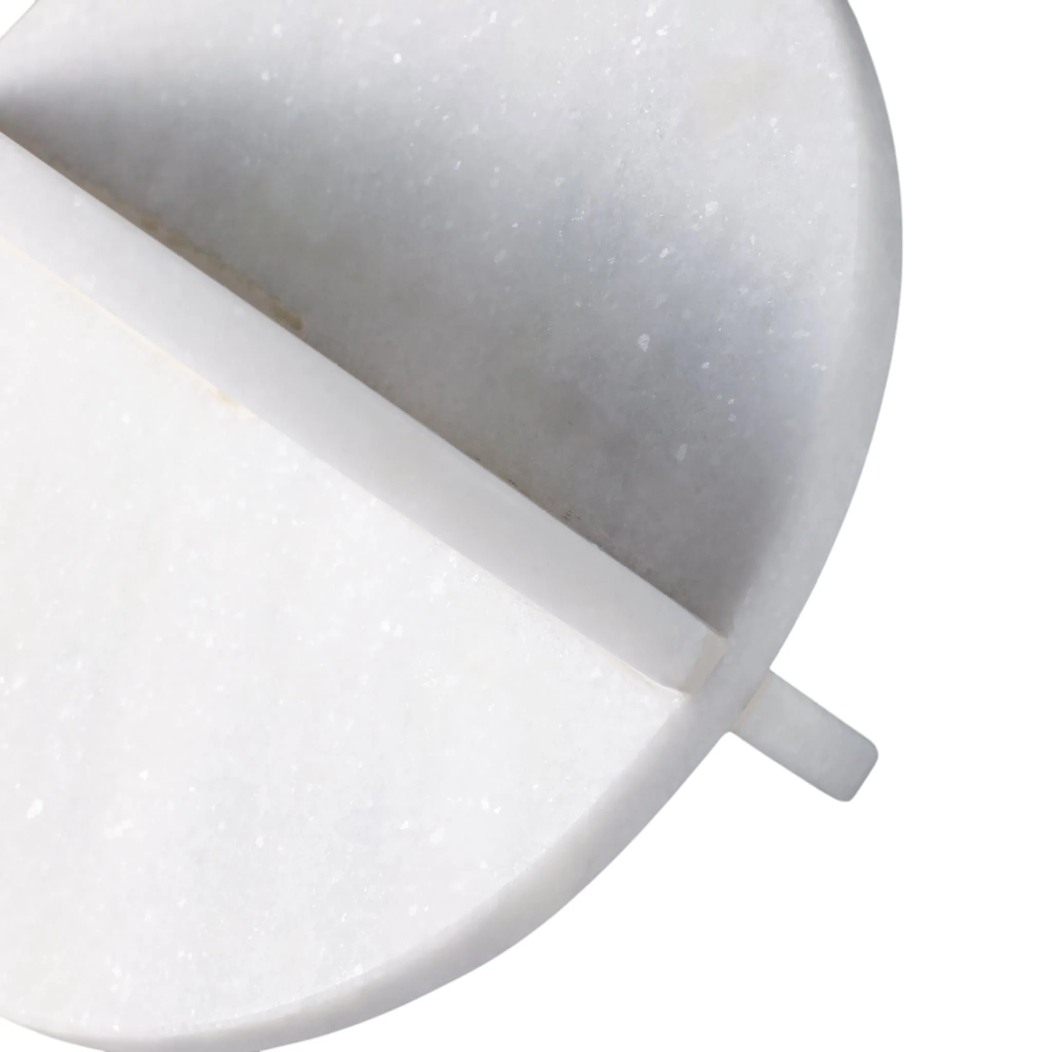 8x8" Marble Geo Object, White - Image 5