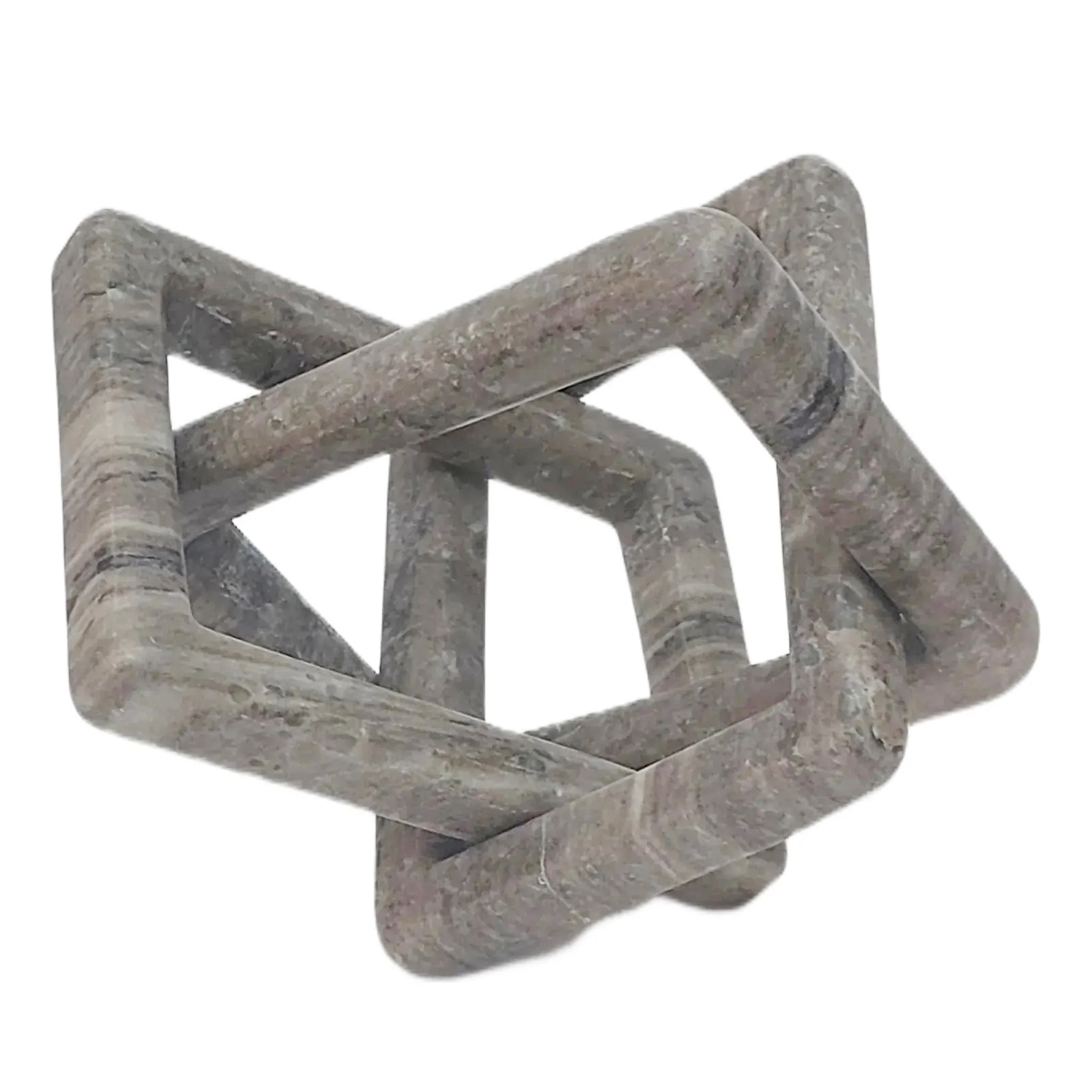 8x8" Morchana Marble Geo Knot, Beige - Image 3