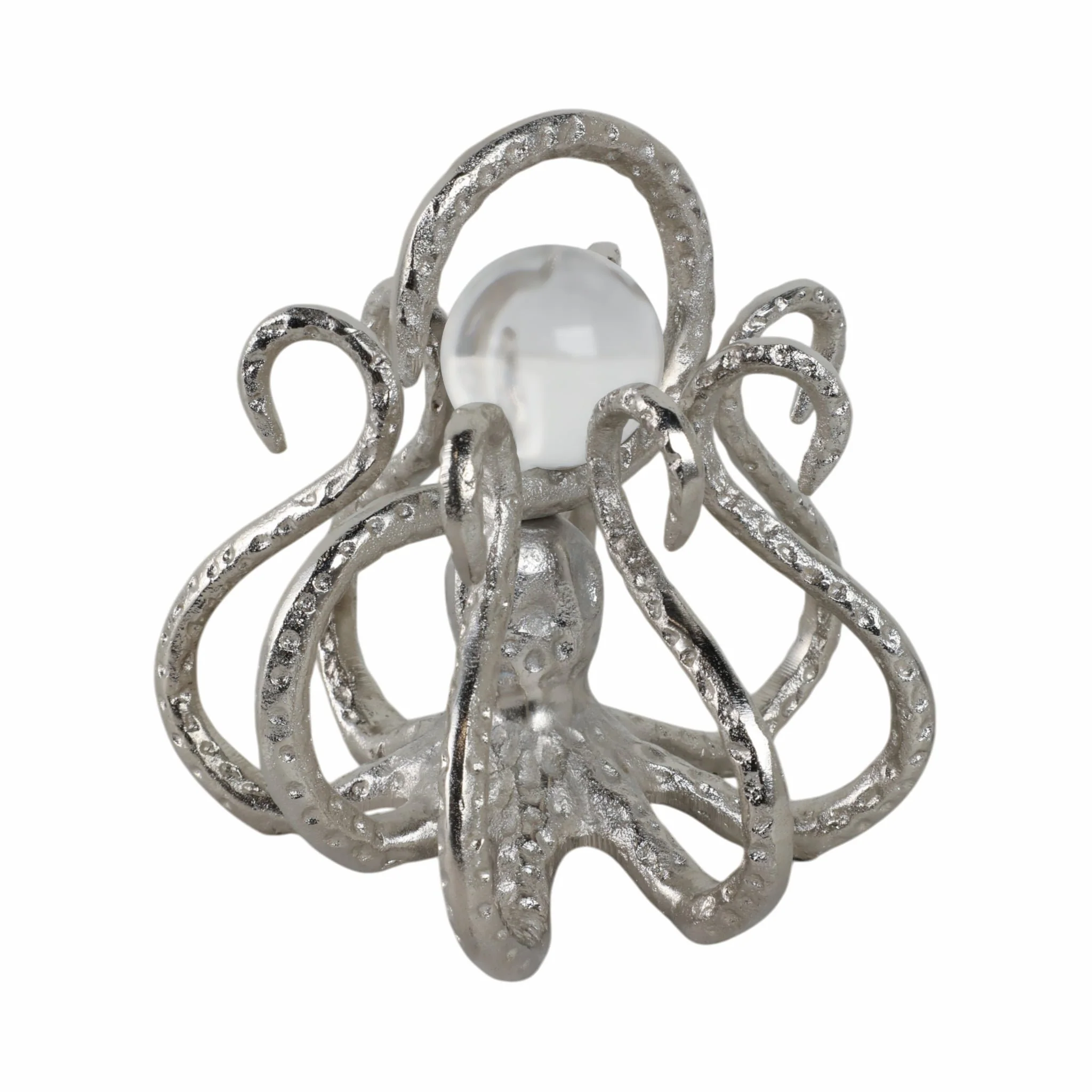 8x8" Octopus With Acrylic Ball, Silver - Image 2