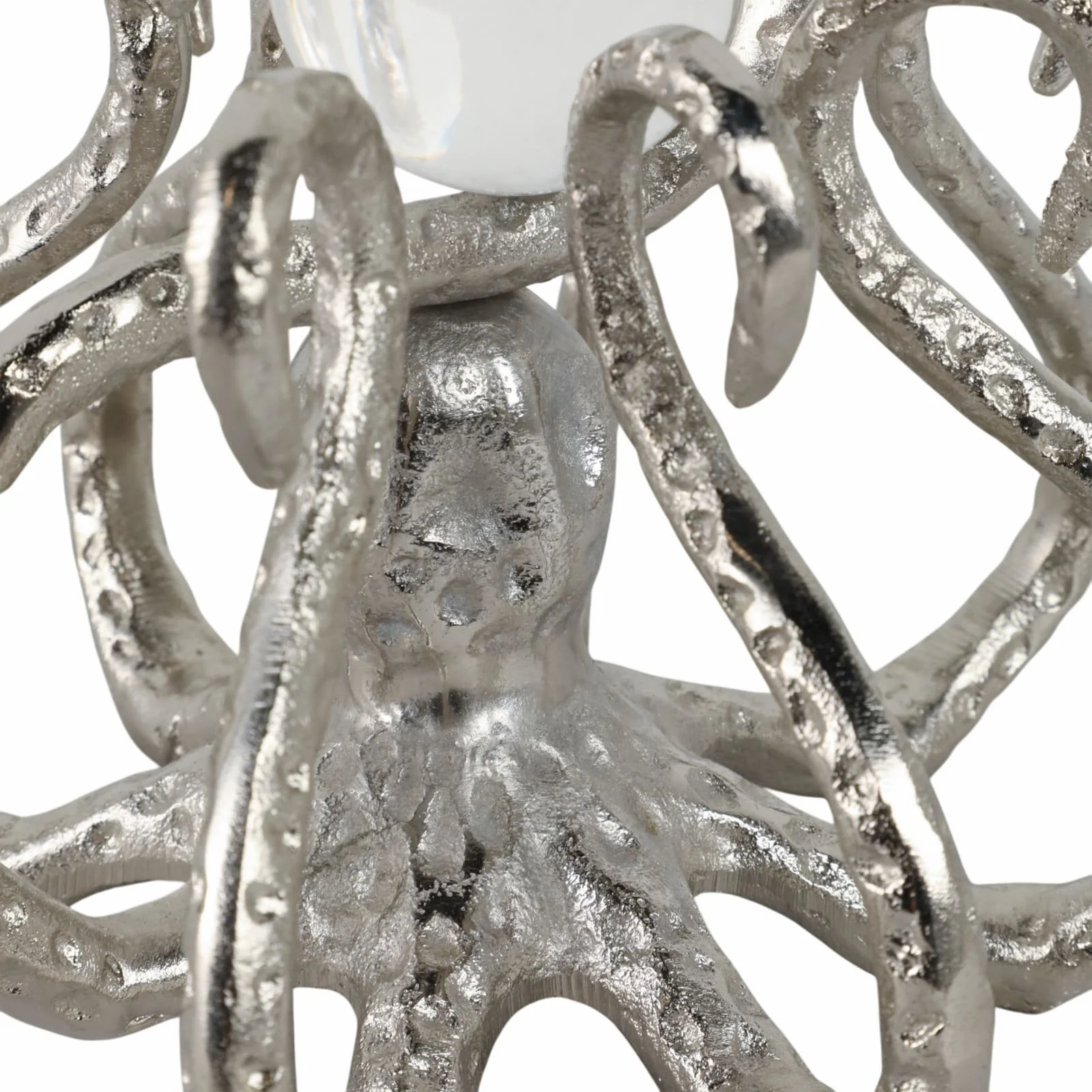 8x8" Octopus With Acrylic Ball, Silver - Image 5