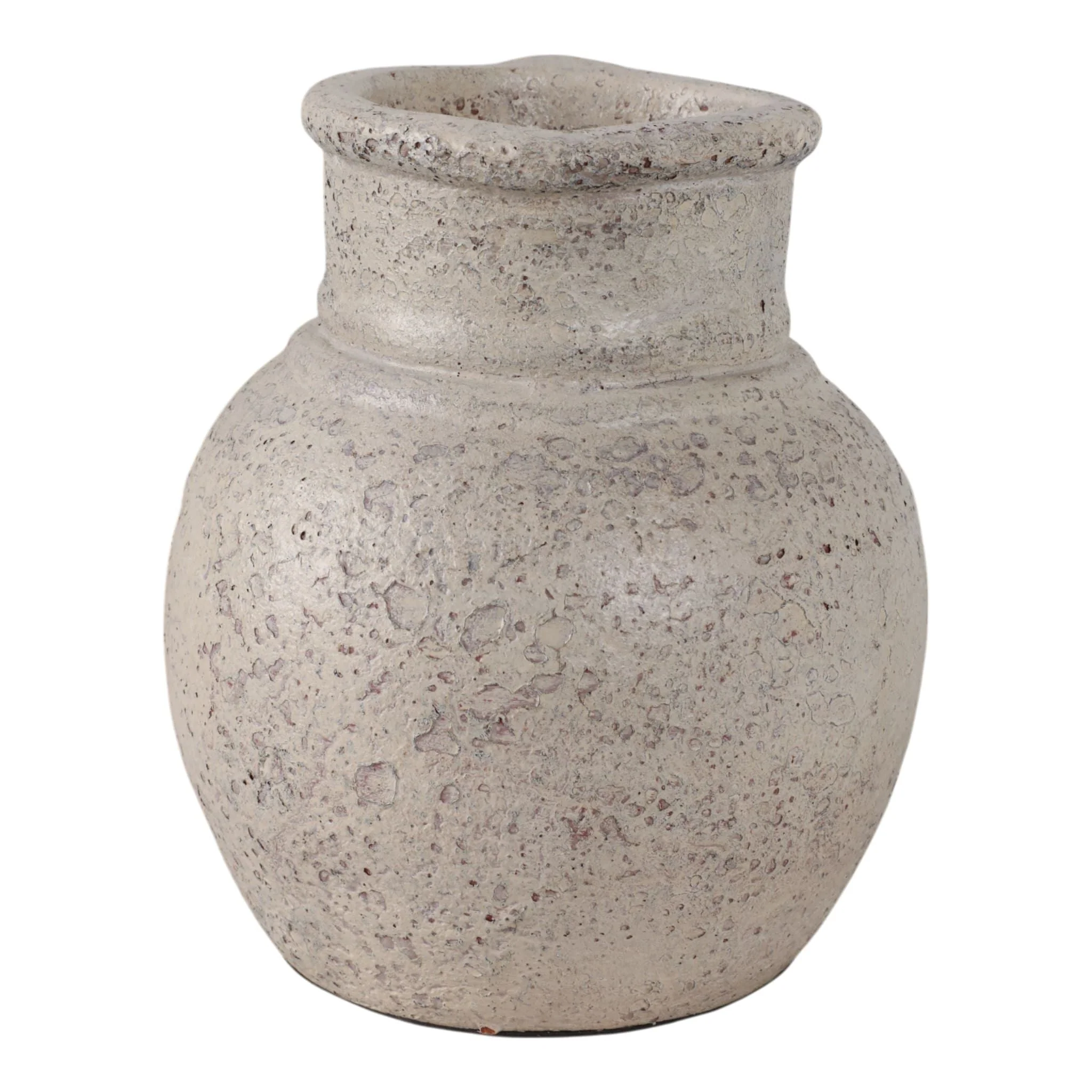 8x8" Terracotta Jug With Handle, White - Image 3