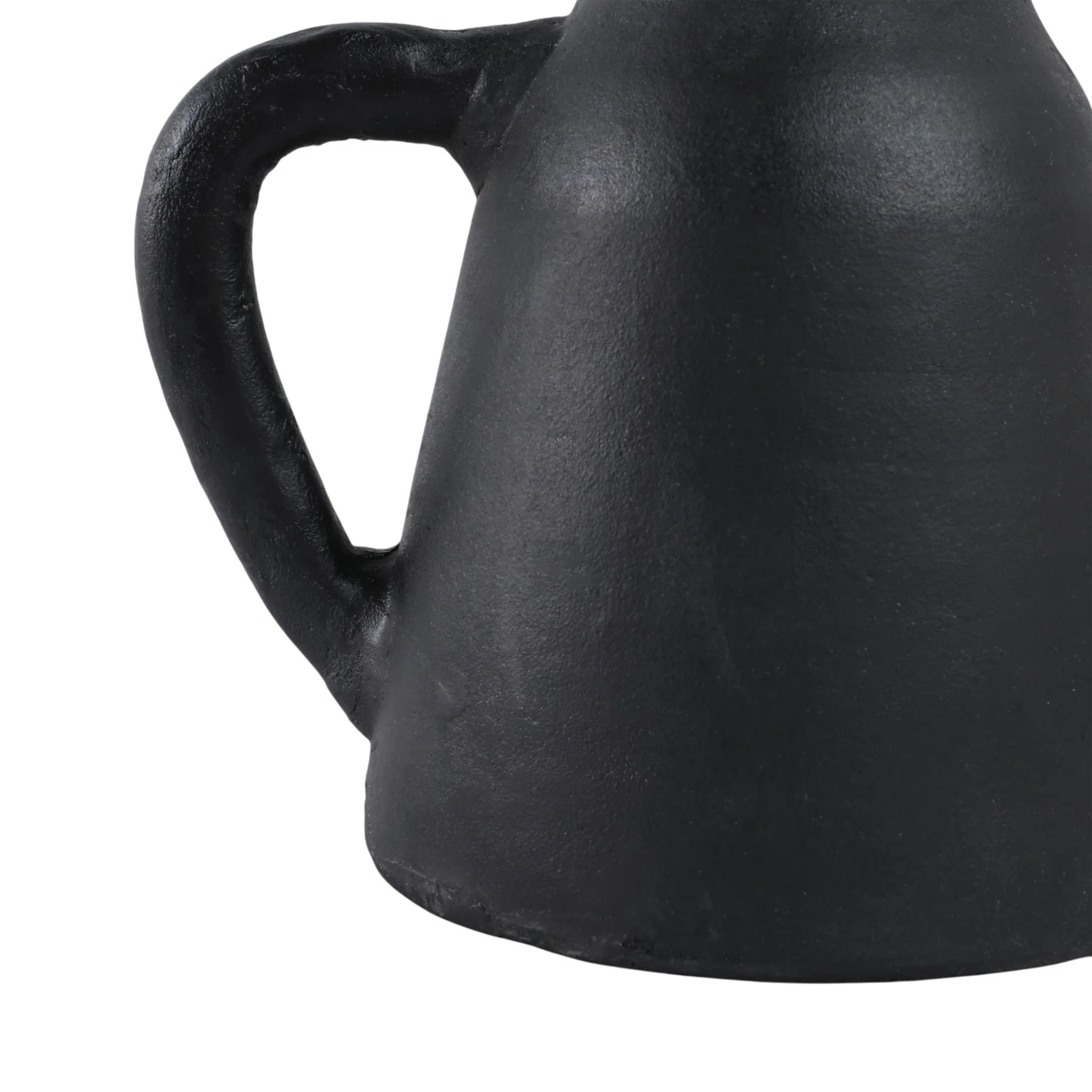 8x8" Terracotta Vase With Handle, Black - Image 5