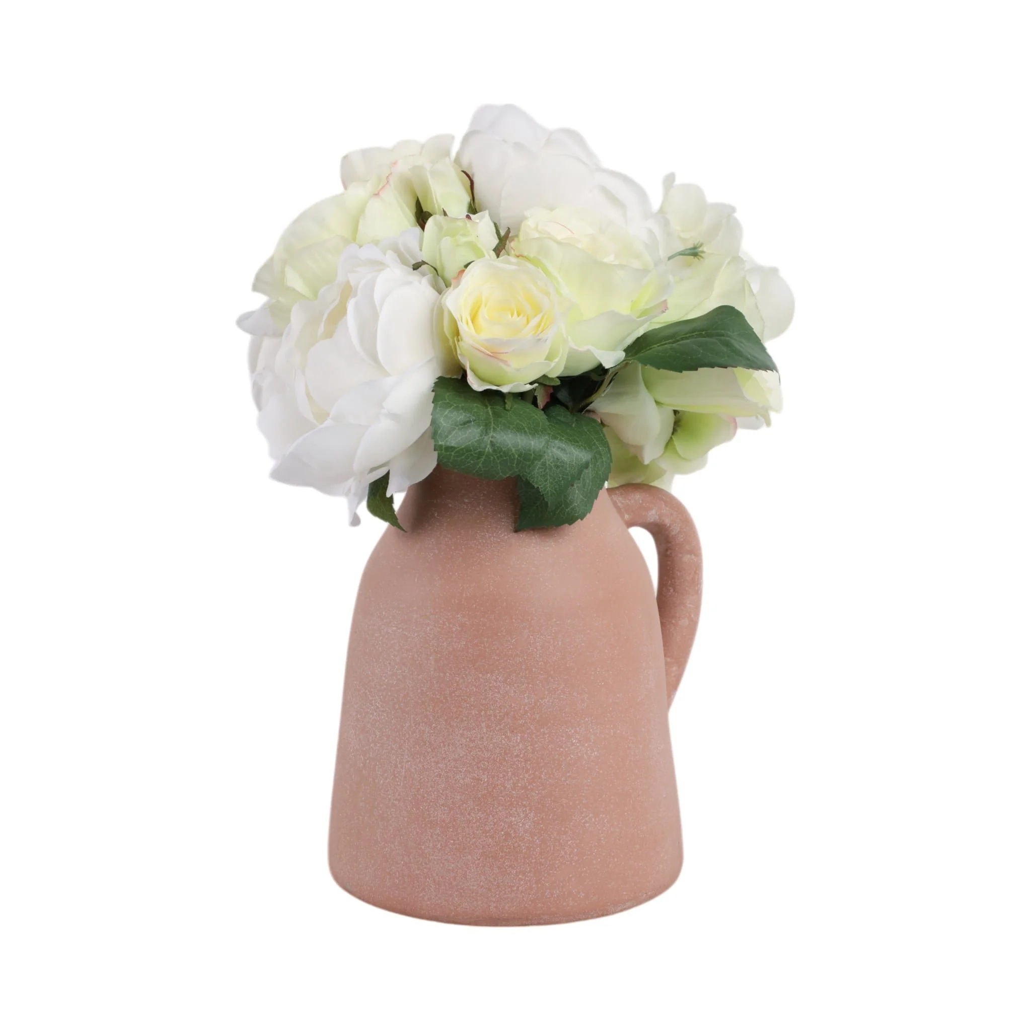 8x8" Terracotta Vase With Handle, Light Natural - Image 2