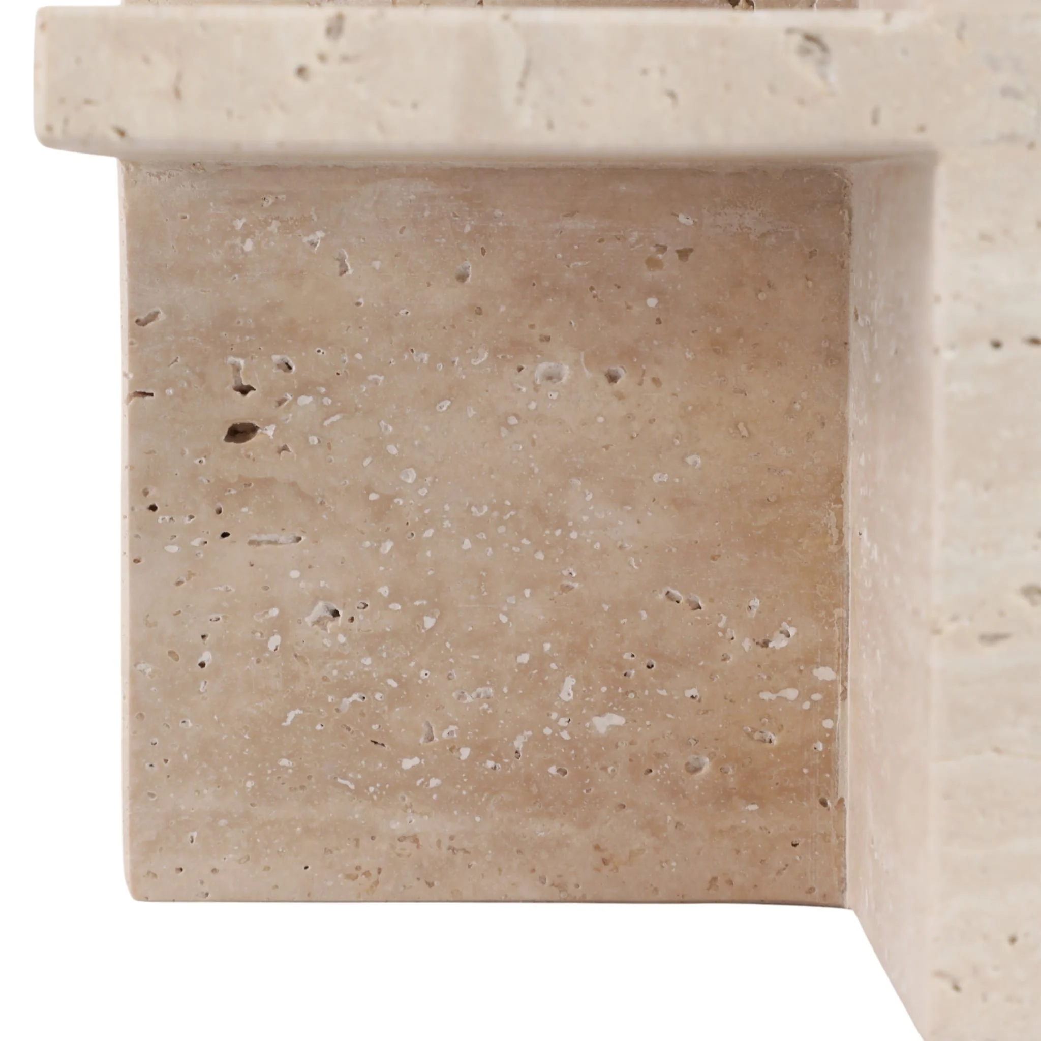 8x8" Travertine Geo Object, Tan - Image 5