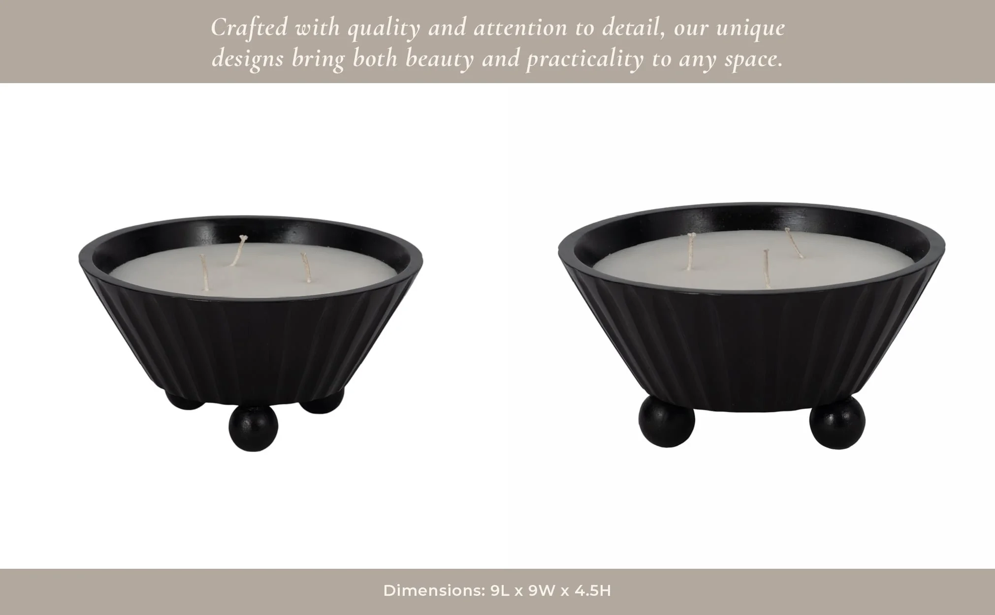 9" 17oz Footed Bowl/scented Wax, Black - Image 13