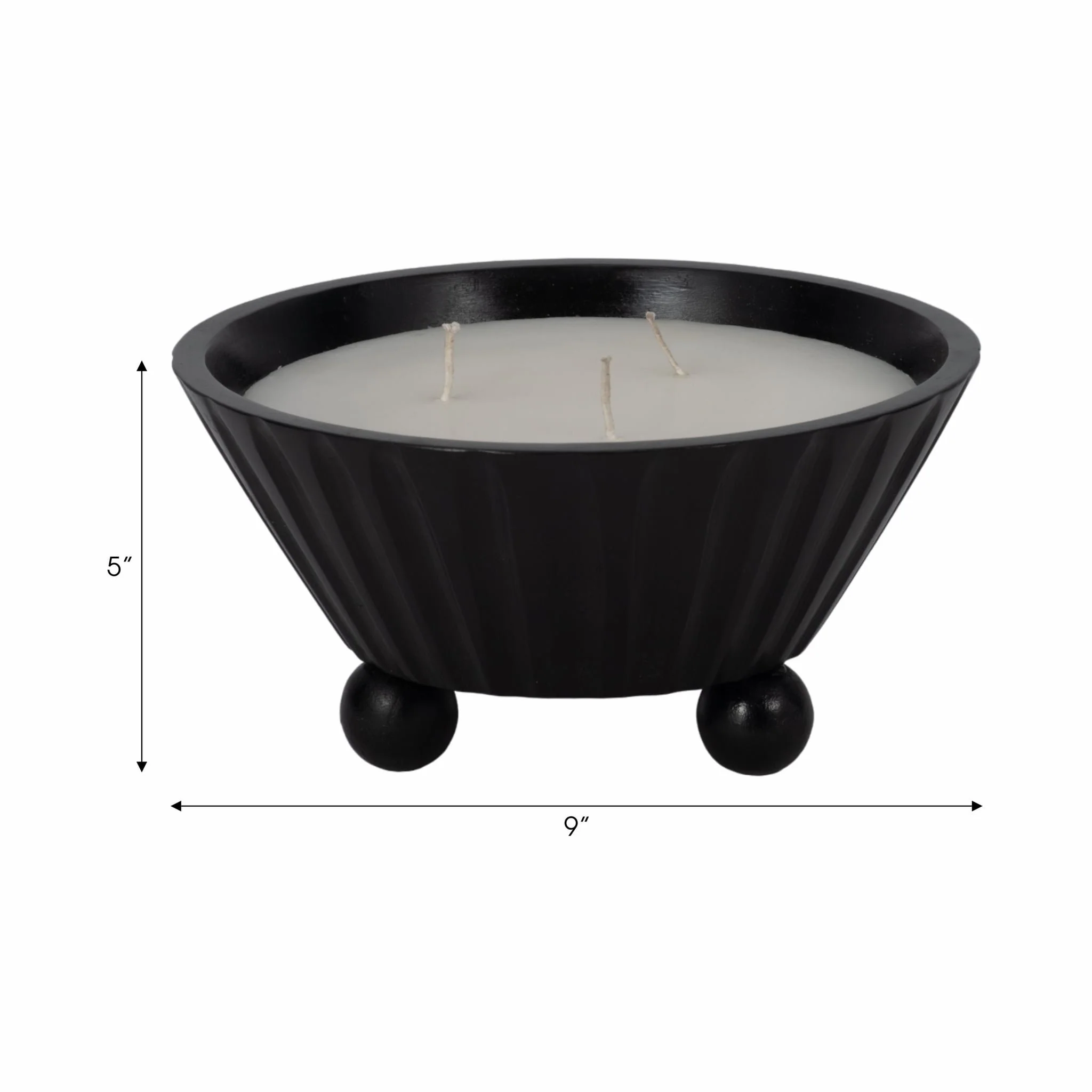 9" 17oz Footed Bowl/scented Wax, Black - Image 8