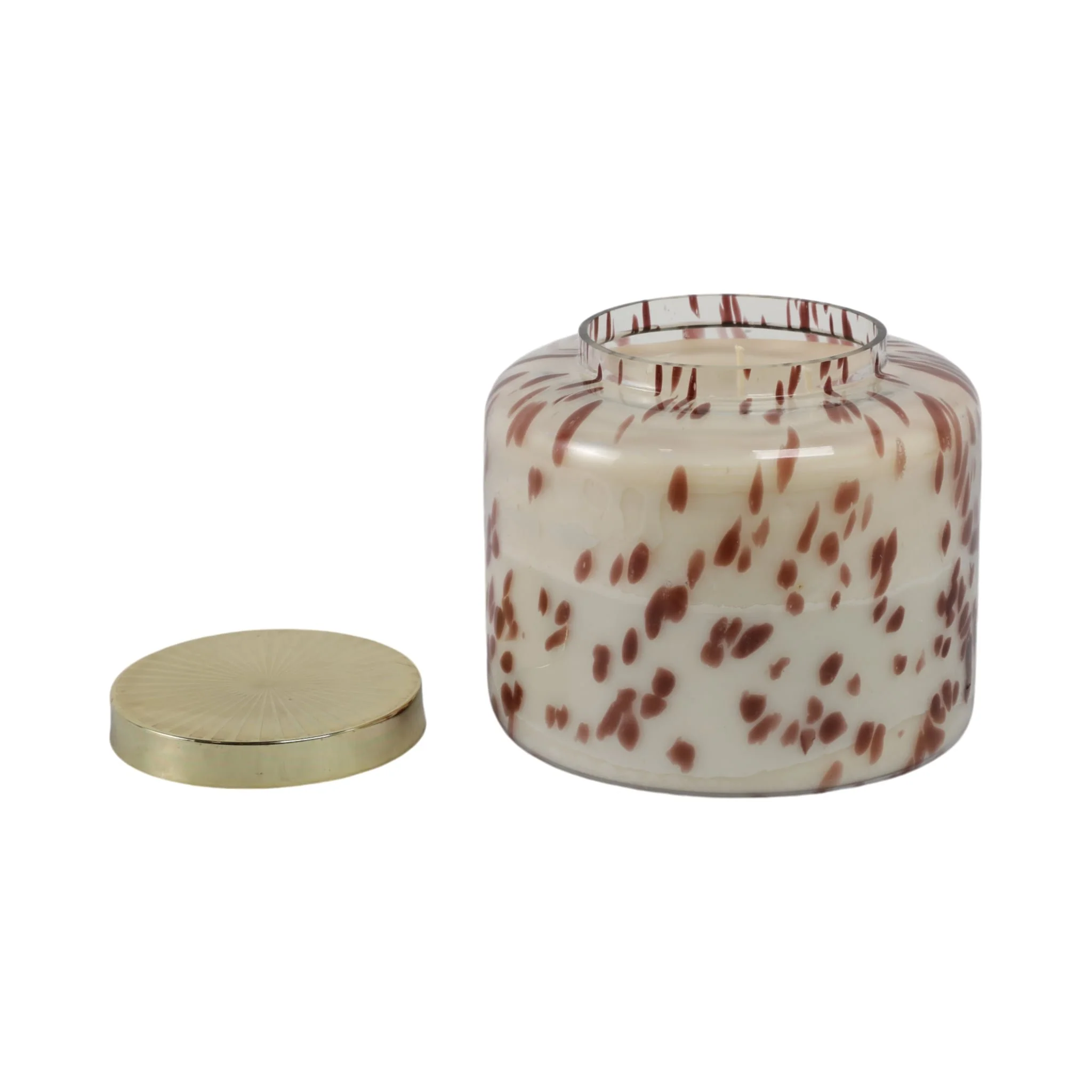 9" 180 Oz Cinnamon Speckle Lidded Candle, Brown/go - Image 2