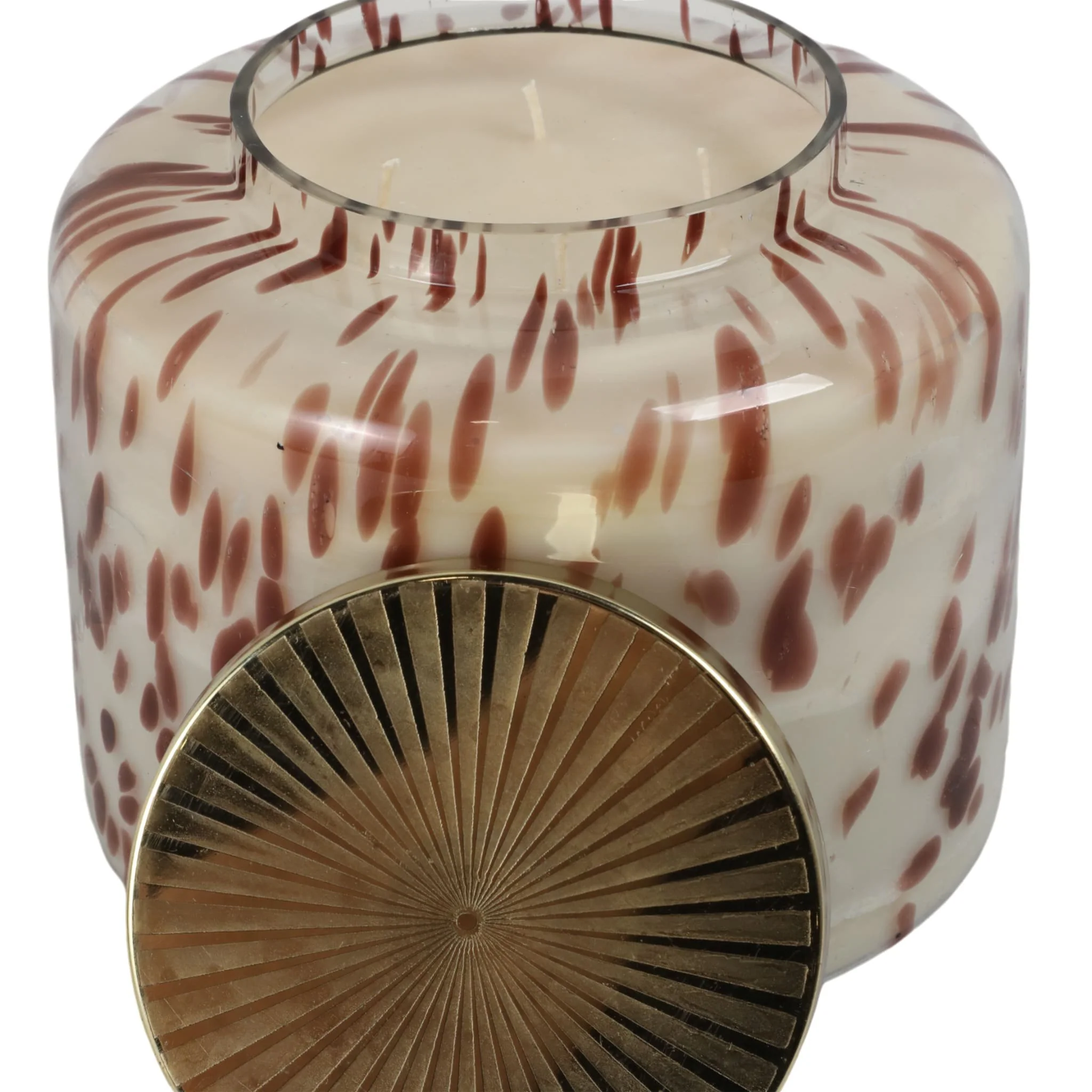 9" 180 Oz Cinnamon Speckle Lidded Candle, Brown/go - Image 5