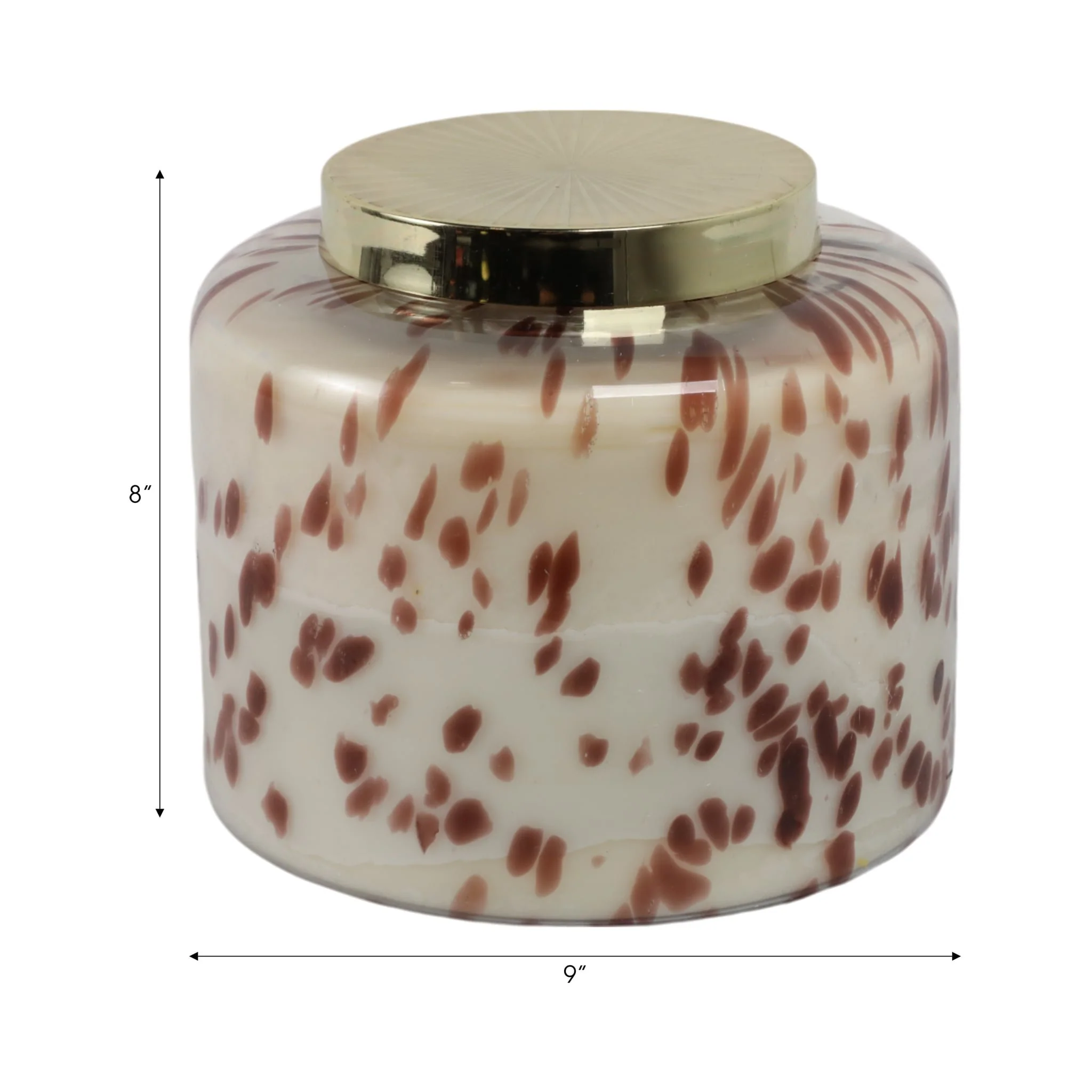 9" 180 Oz Cinnamon Speckle Lidded Candle, Brown/go - Image 8