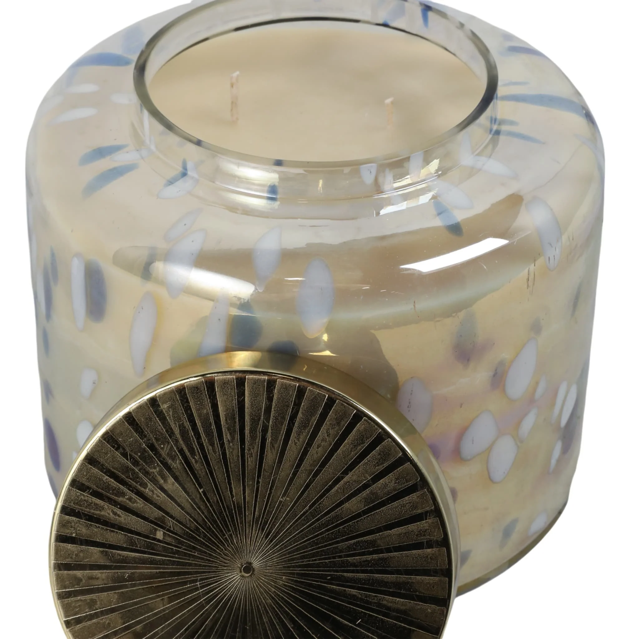 9" 180 Oz Jasmine Speckle Candle, Light Blue/go - Image 5