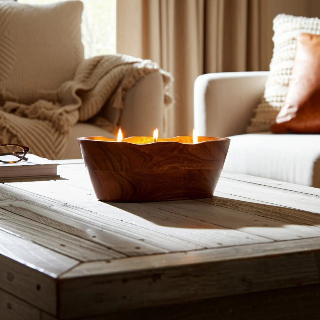 9" 19 Oz Vanilla Oval Bowl Candle, Natural - Image 11