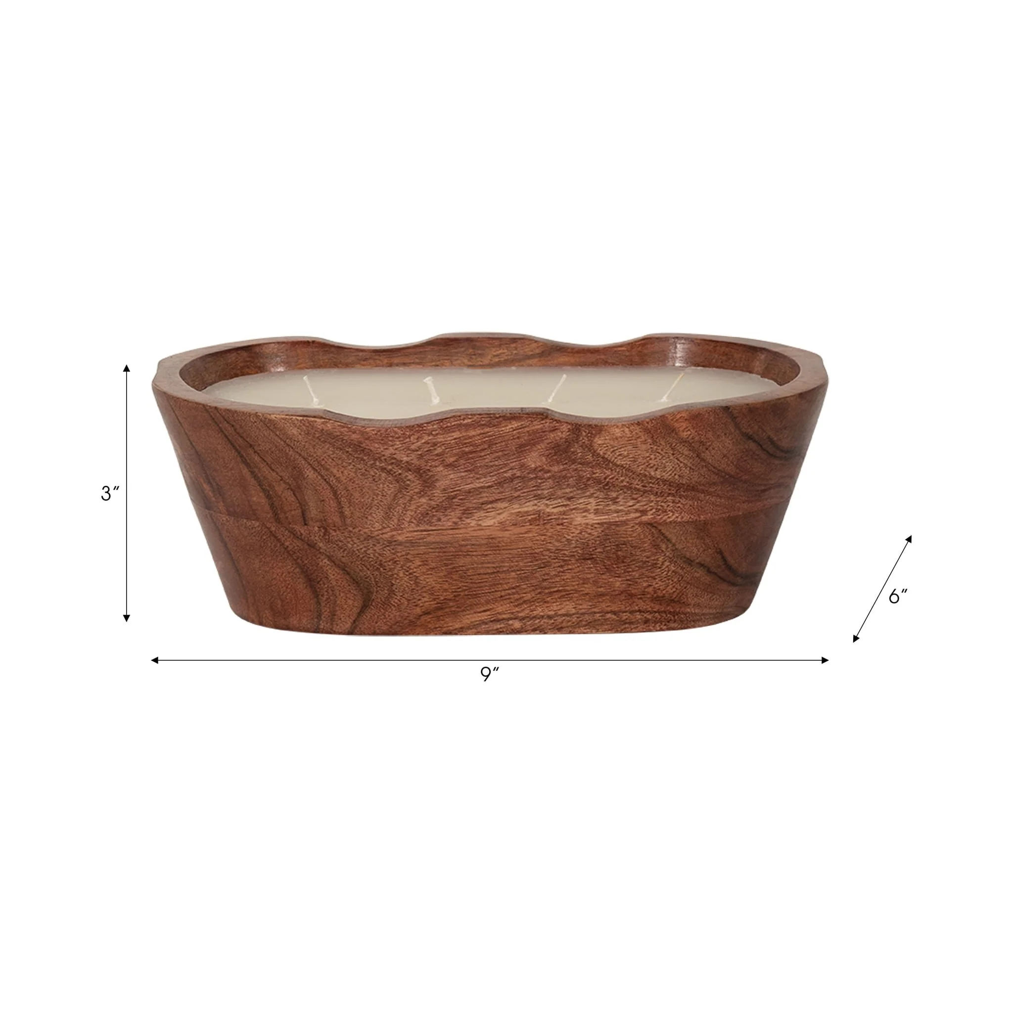 9" 19 Oz Vanilla Oval Bowl Candle, Natural - Image 7