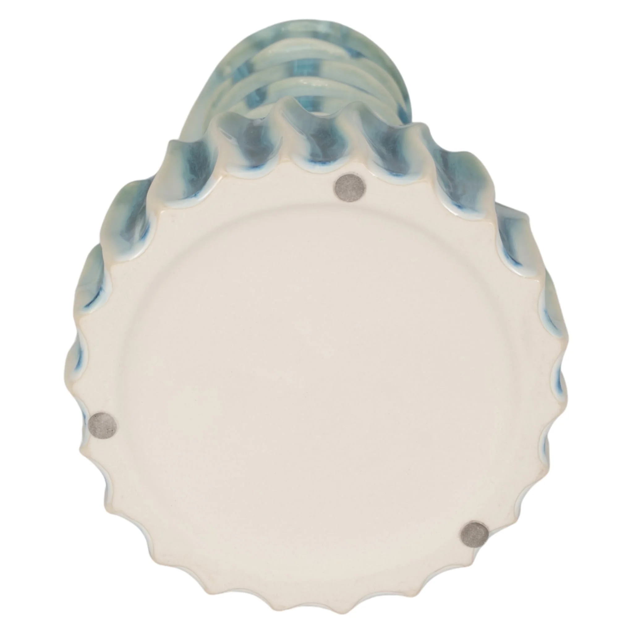 9" Coastal Ribbed Bud Vase Reactive Finish, Blue - Image 7