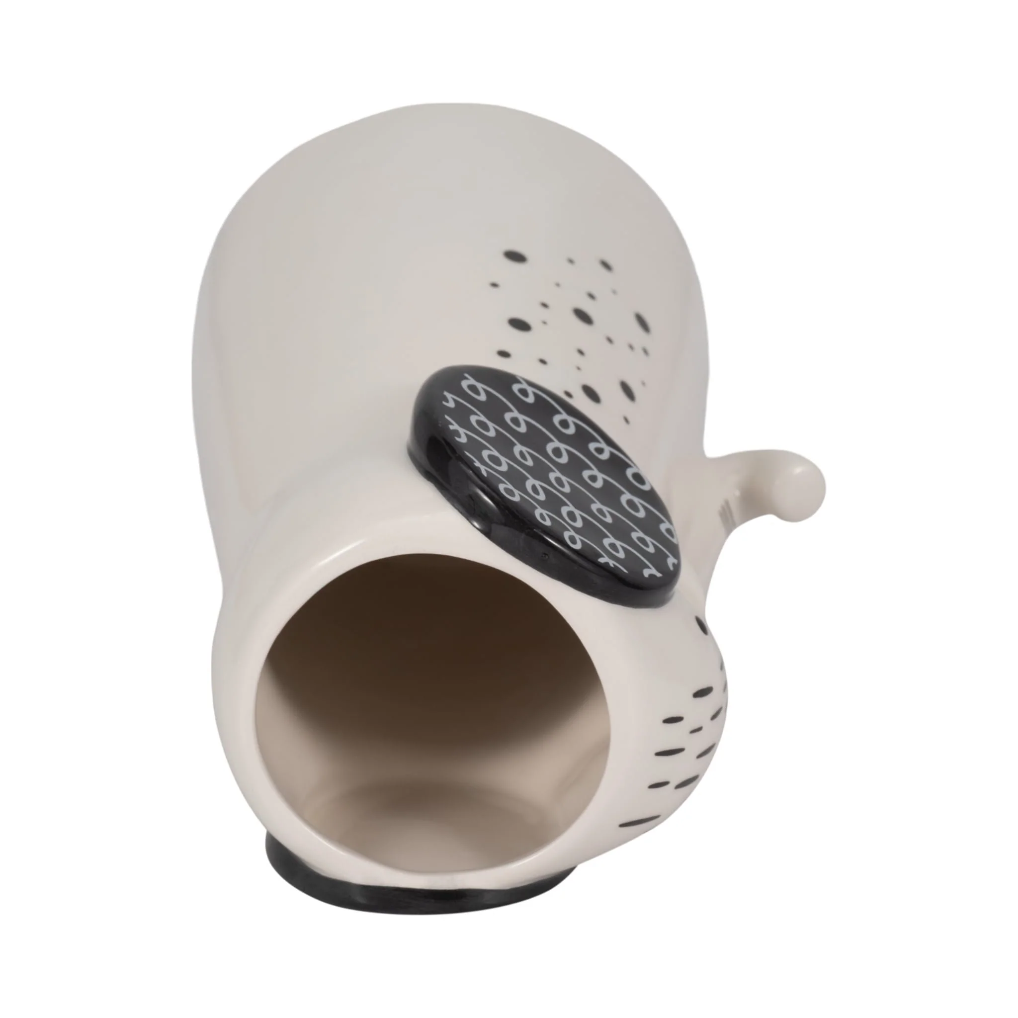 9" Elephant With Vase Opening, White/black - Image 7