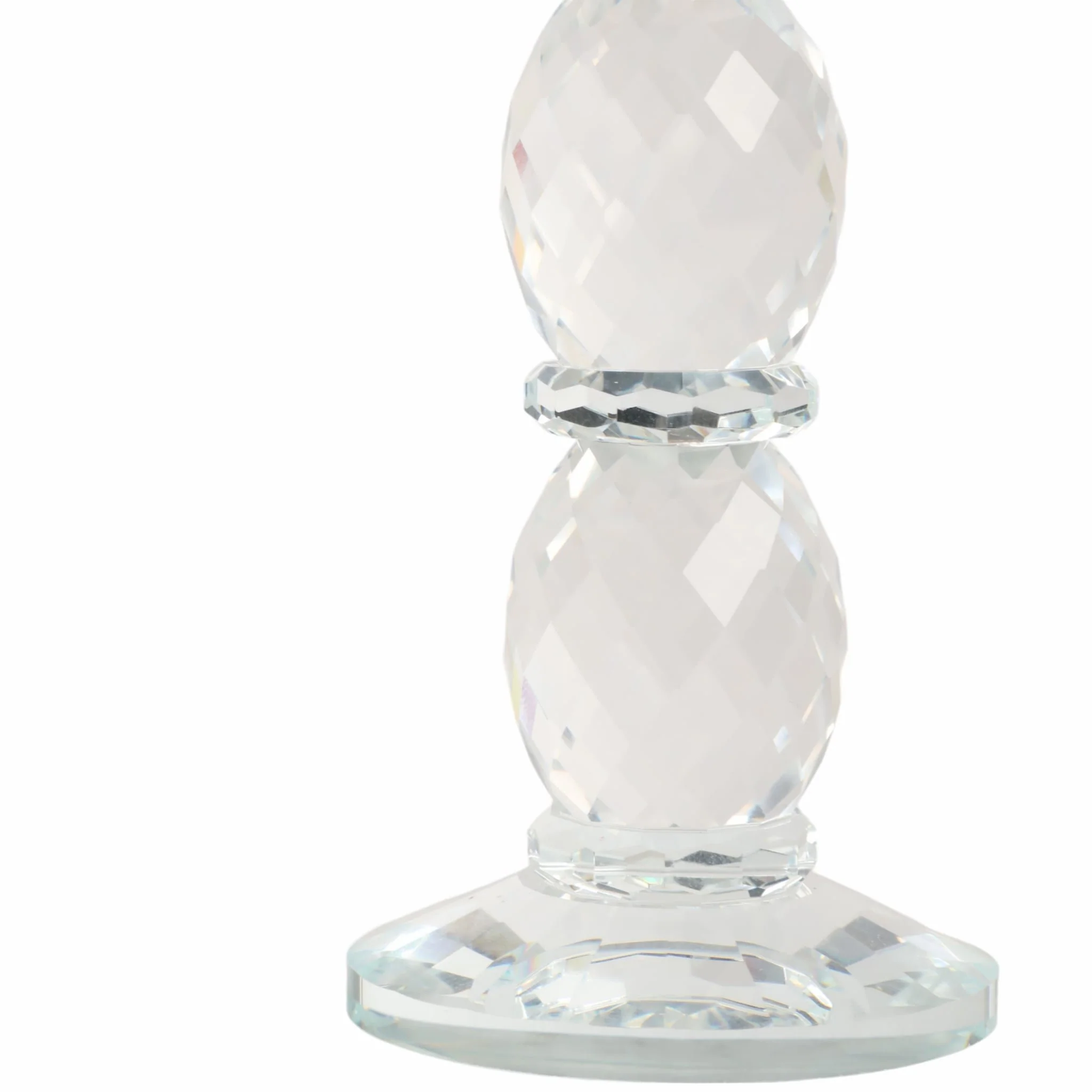 9" Etched Crystal Taper Holder, Clear/gold - Image 4