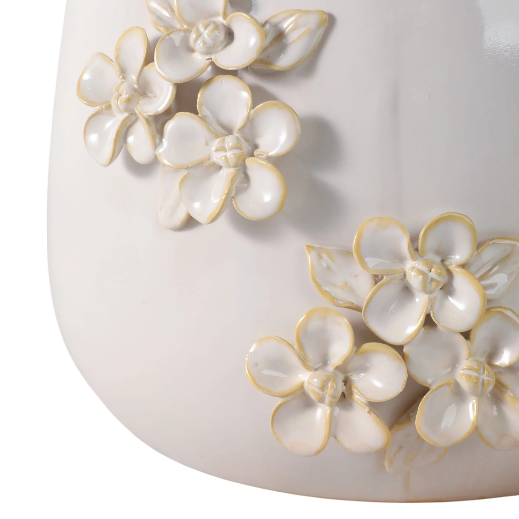 9" Flower Bunches Applique Planter, Ivory - Image 5
