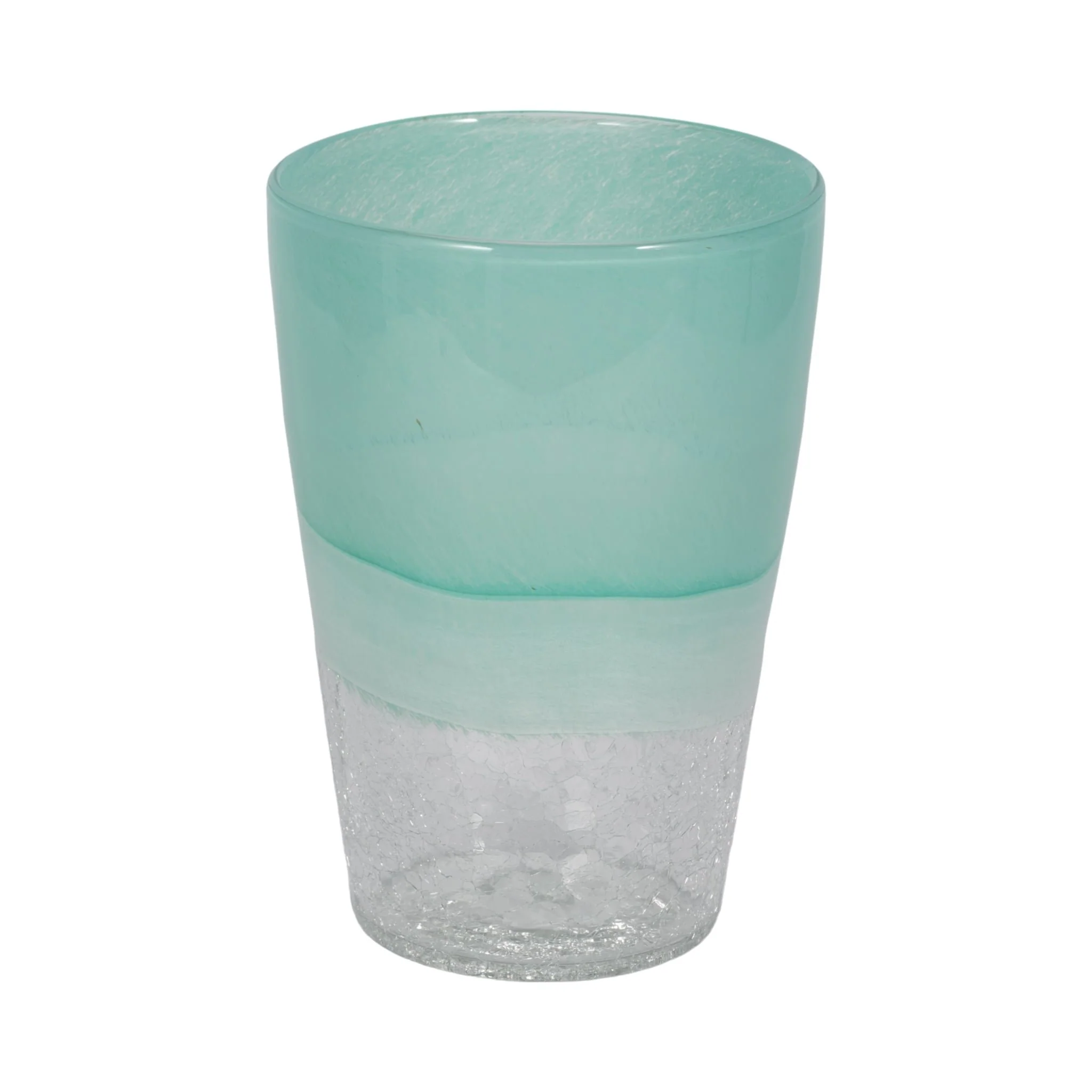 9" Fluted Glass Vase, Aqua Haze - Image 3