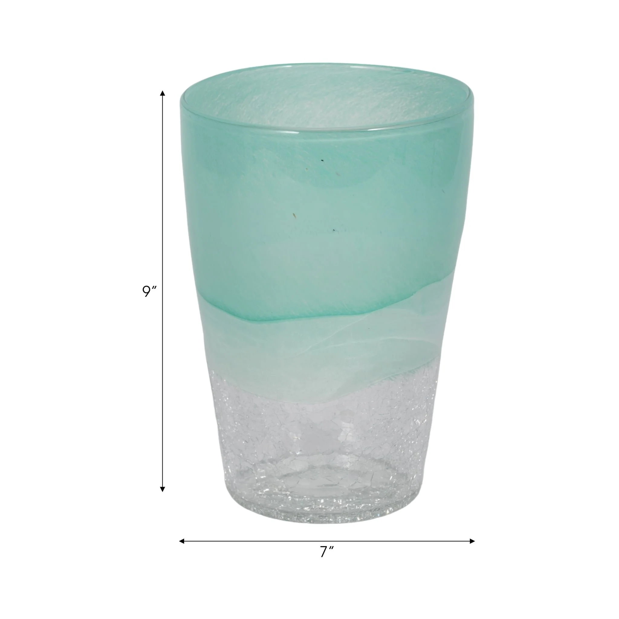 9" Fluted Glass Vase, Aqua Haze - Image 8