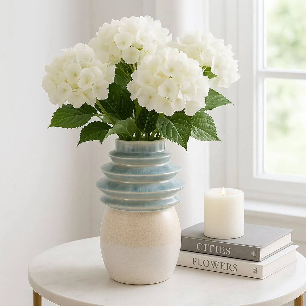 9" Fluted Top Vase Reactive Finish, Multi - Image 2