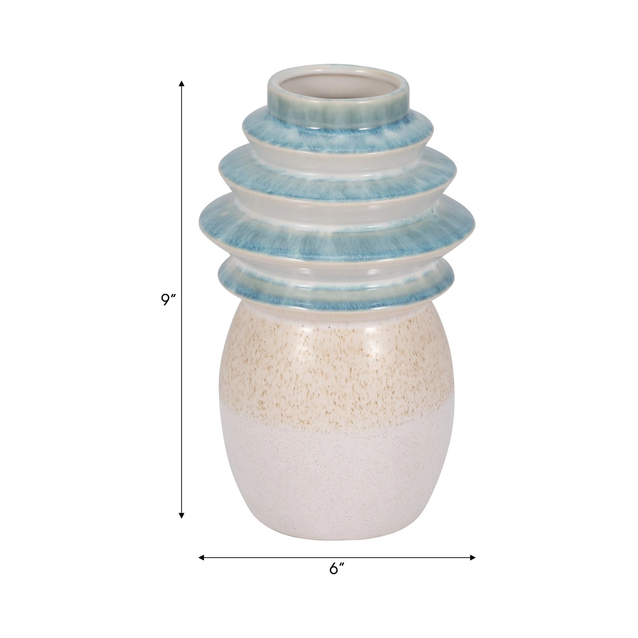 9" Fluted Top Vase Reactive Finish, Multi - Image 8
