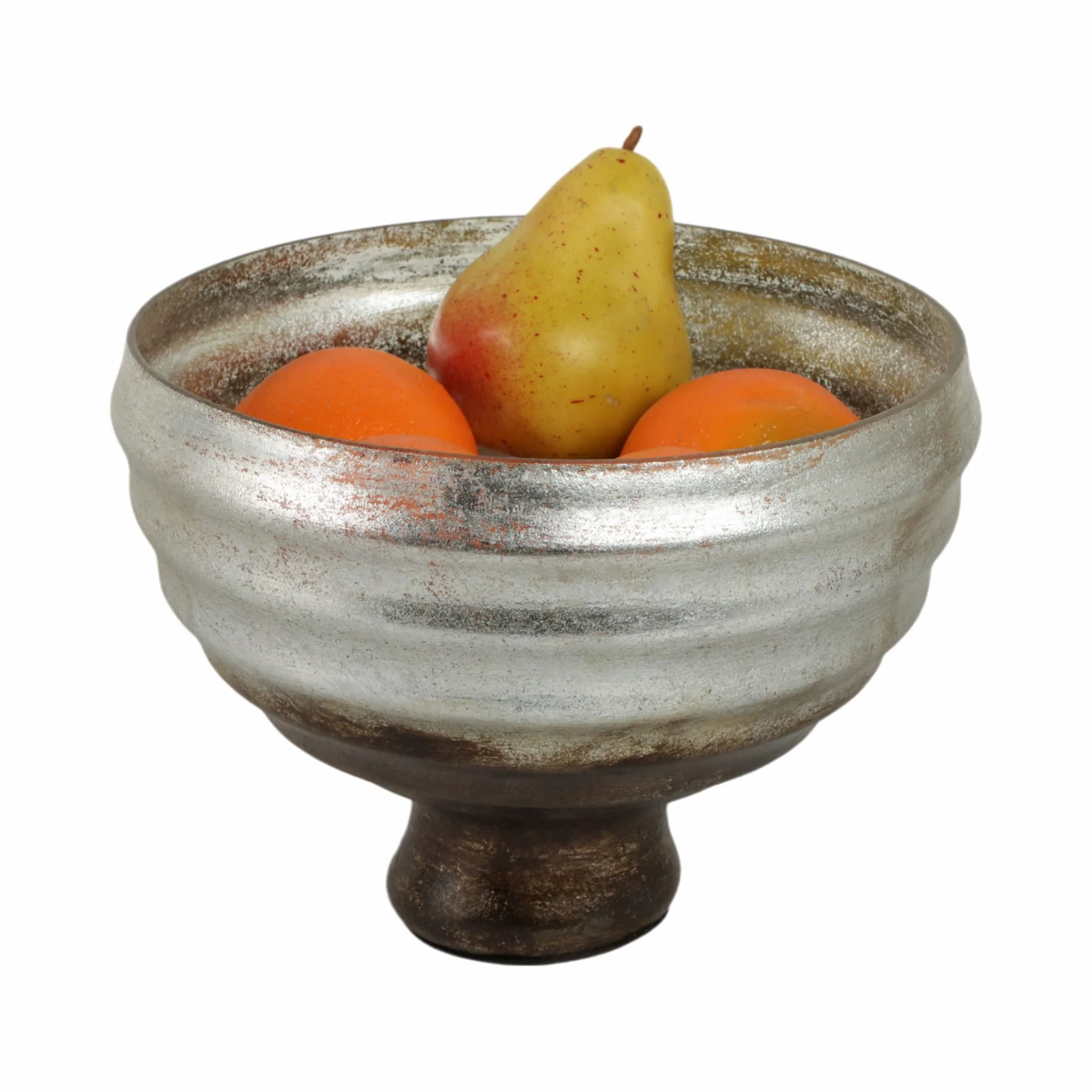9" Glass Pedestal Bowl Ombre Finish, Multi - Image 2